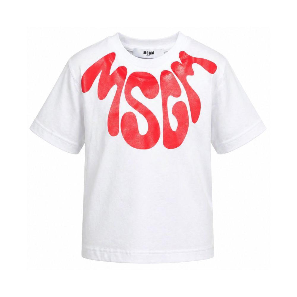 T-shirt per bambino MSGM Kids bianca con stampa grafica S6MSJUTH222 001/06 MSGM KIDS