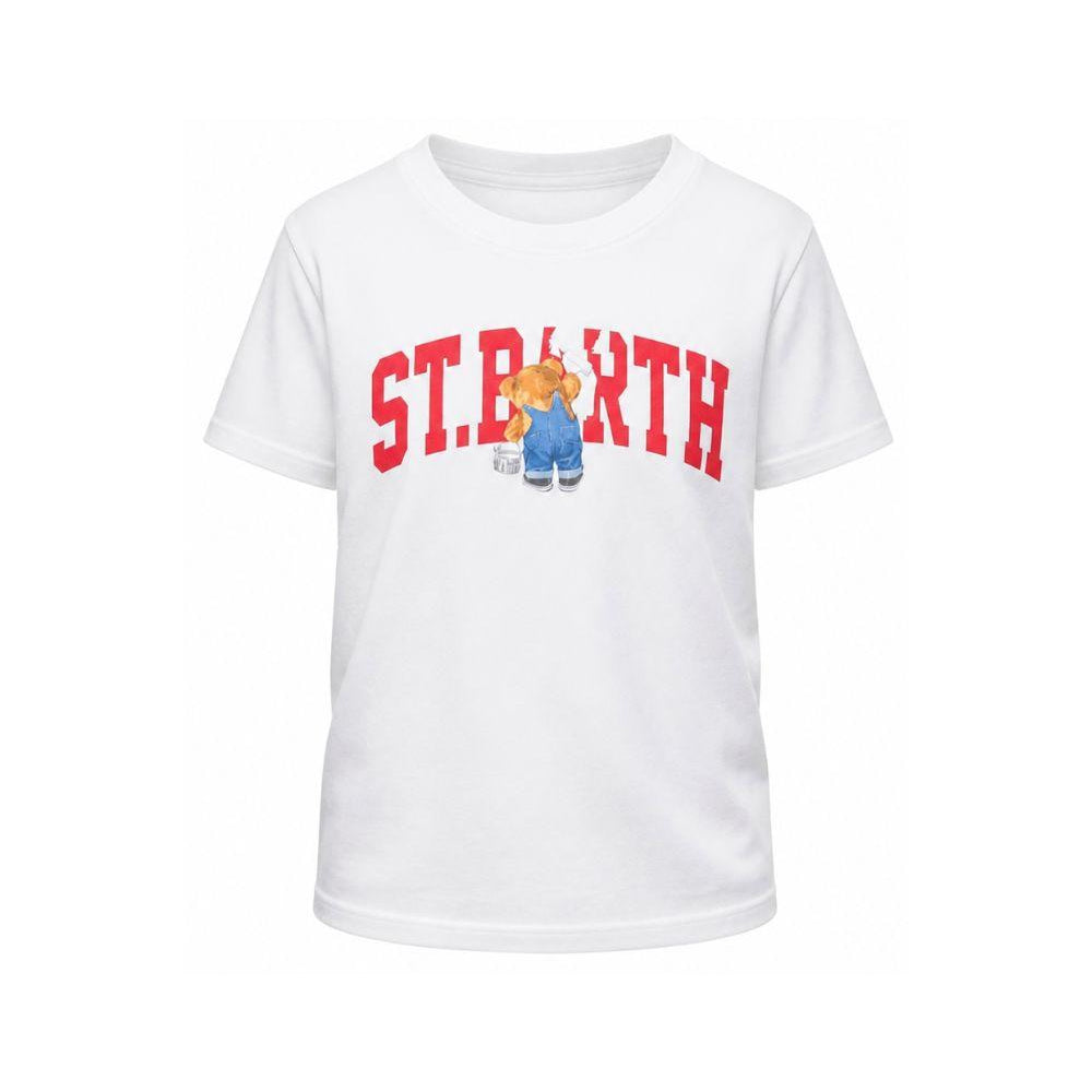 T-shirt per bambino MC2 Saint Barth Kids bianca con stampa grafica logo DNV0001 02355L MC2 ST. BARTH KIDS