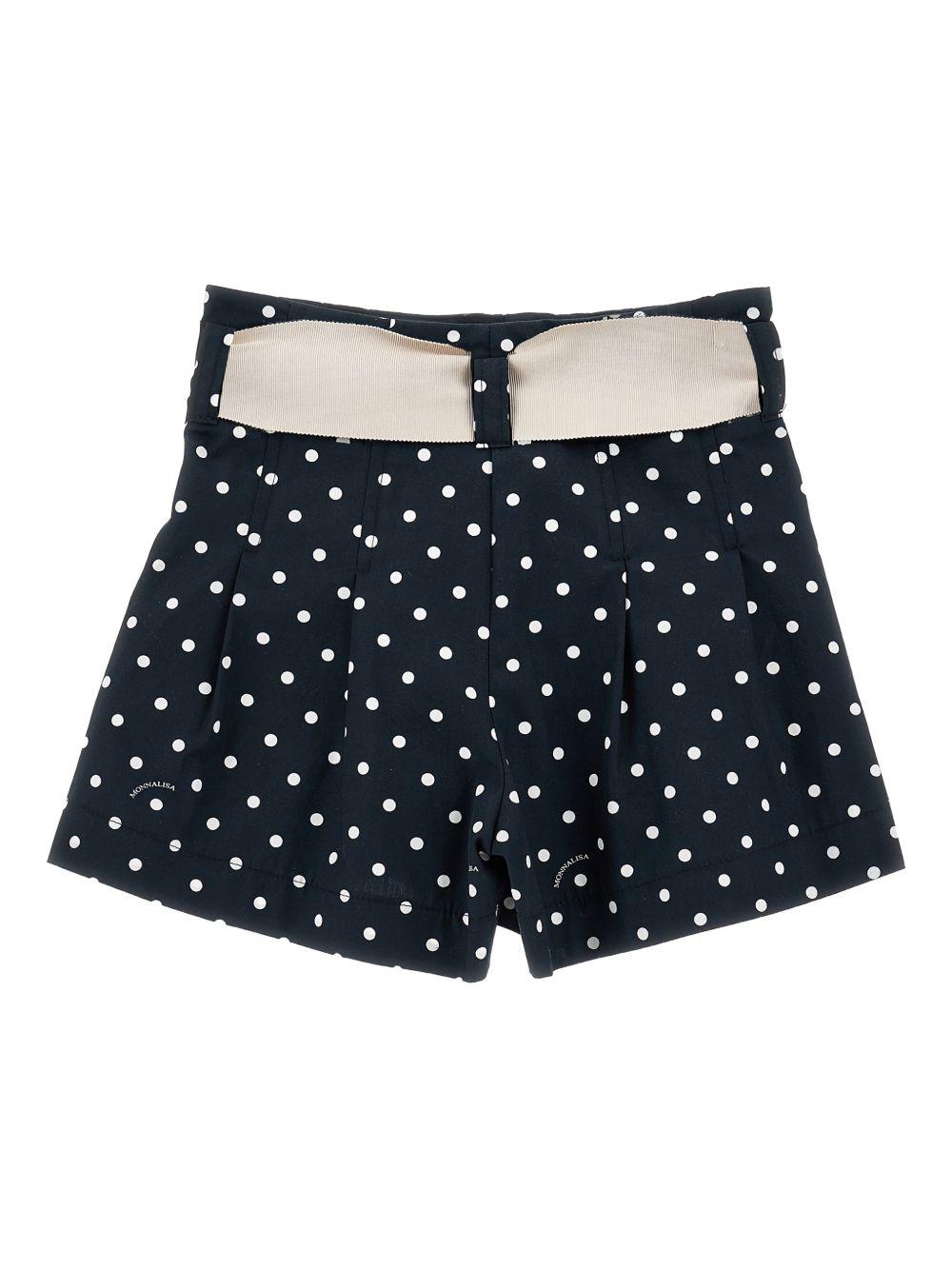 Shorts per bambina Monnalisa blu con motivo a pois 11G413 7600 5099 MONNALISA KIDS