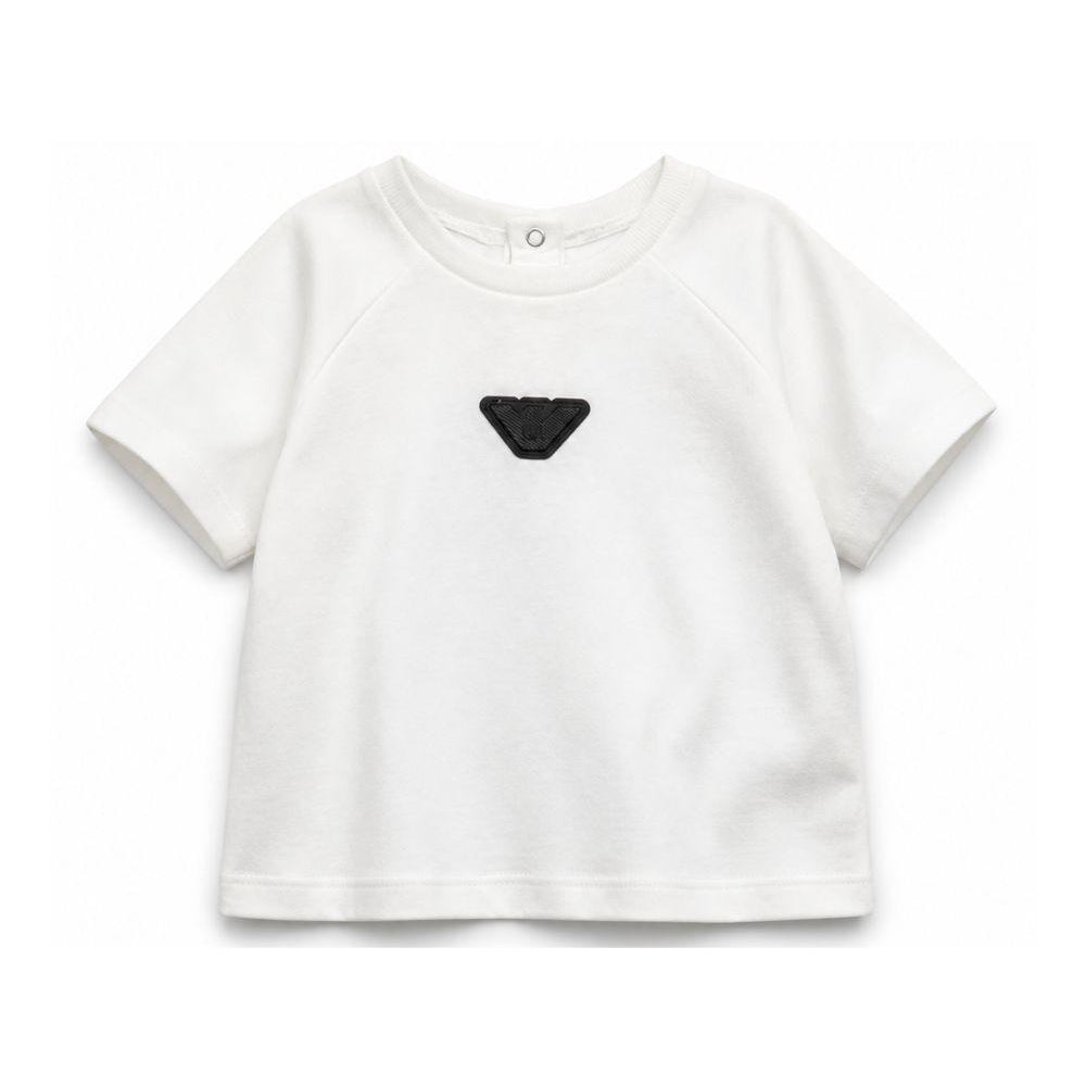 T-shirt per neonato Emporio Armani Kids bianco con dettaglio logo EB001070 AF13715 U0003 EMPORIO ARMANI KIDS