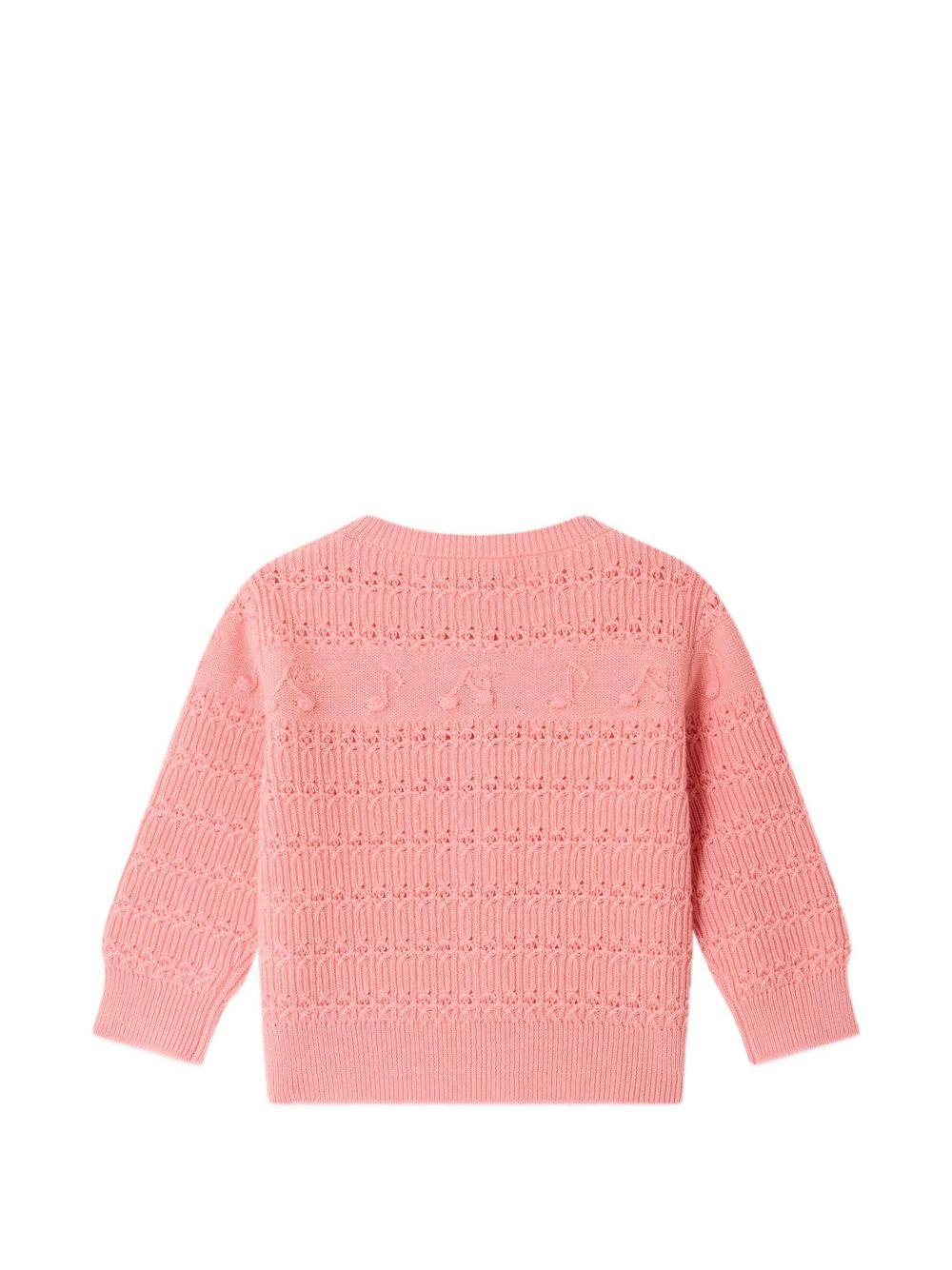 Cardigan Mahana per neonata Bonpoint rosa con dettaglio traforati P06XCAK00001 028A BONPOINT KIDS