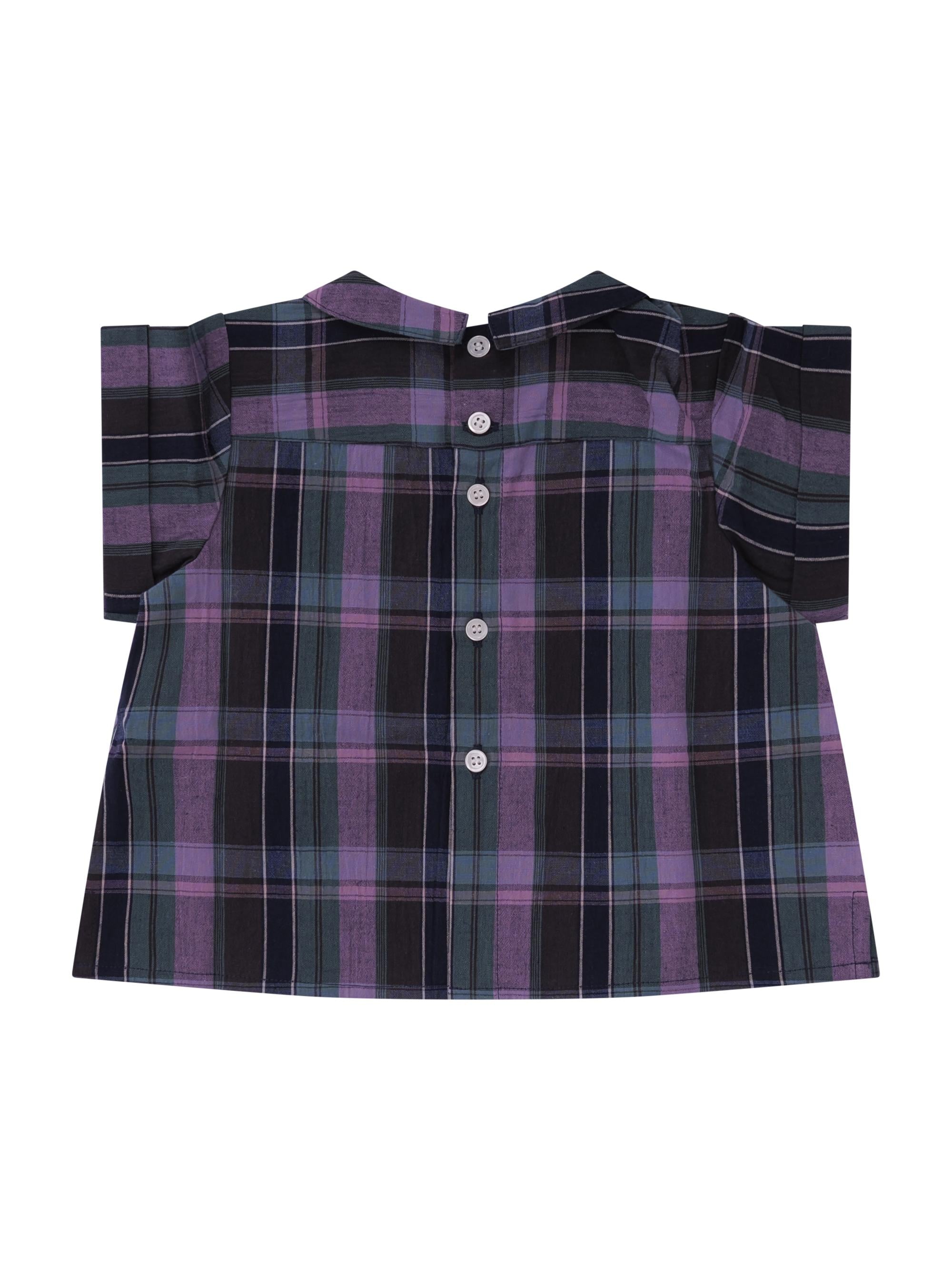 Top per neonata Bonpoint viola con motivo a quadri C06YSHW00002 458 BONPOINT KIDS