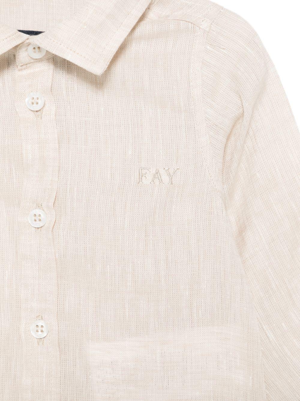 Camicia per neonato Fay Kids beige con colletto classico FY5500 Z3681 107 FAY KIDS