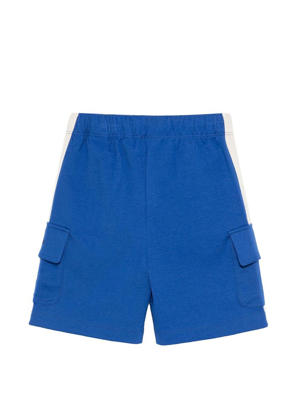 Shorts per bambino Palm Angels Kids blu con chiusura con coulisse PBCL004S26FLE001 060 PALM ANGELS KIDS