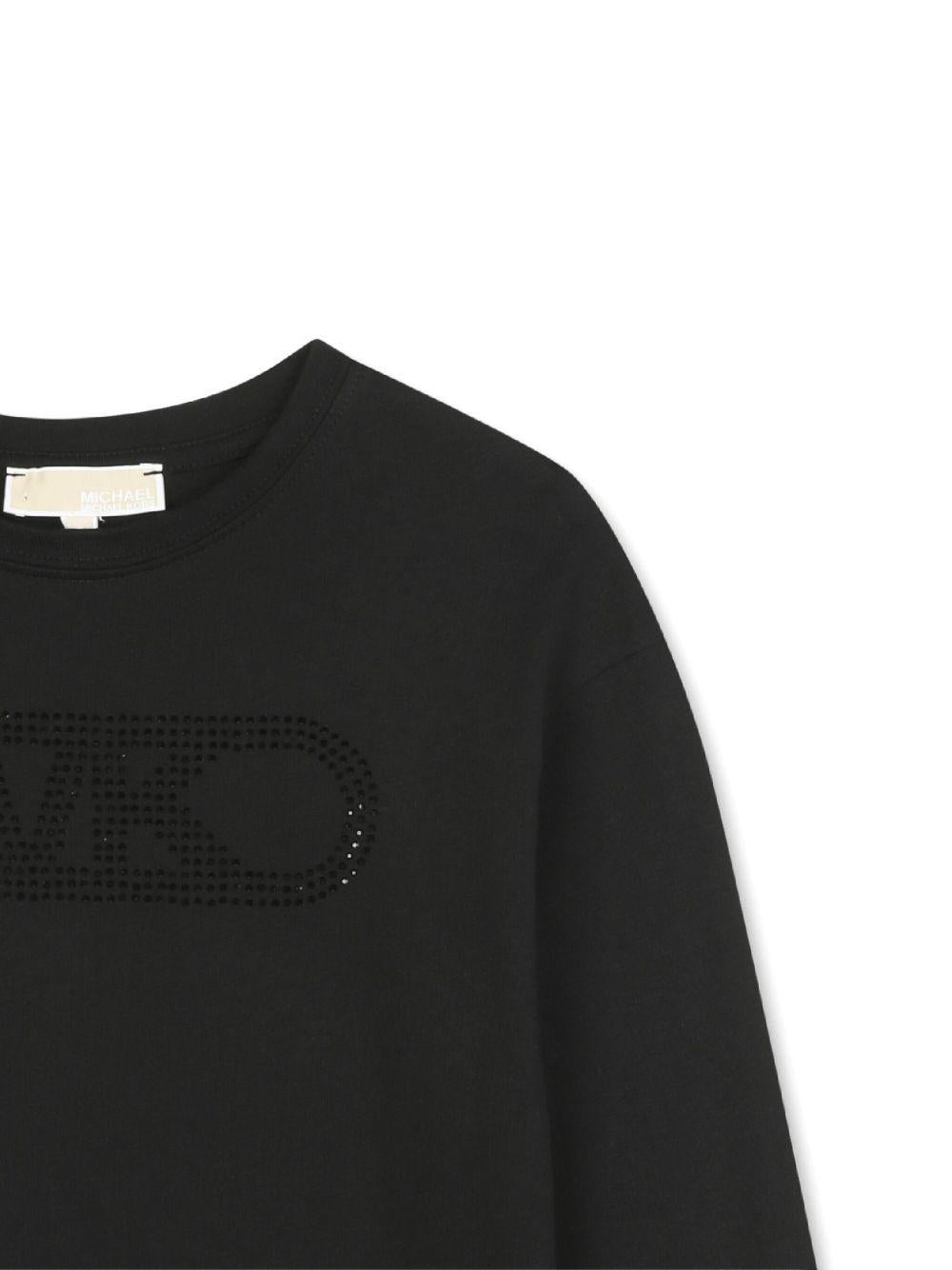 T-shirt per bambina Michael Kors Kids nera con dettaglio logo R30495 09B MICHAEL KORS KIDS
