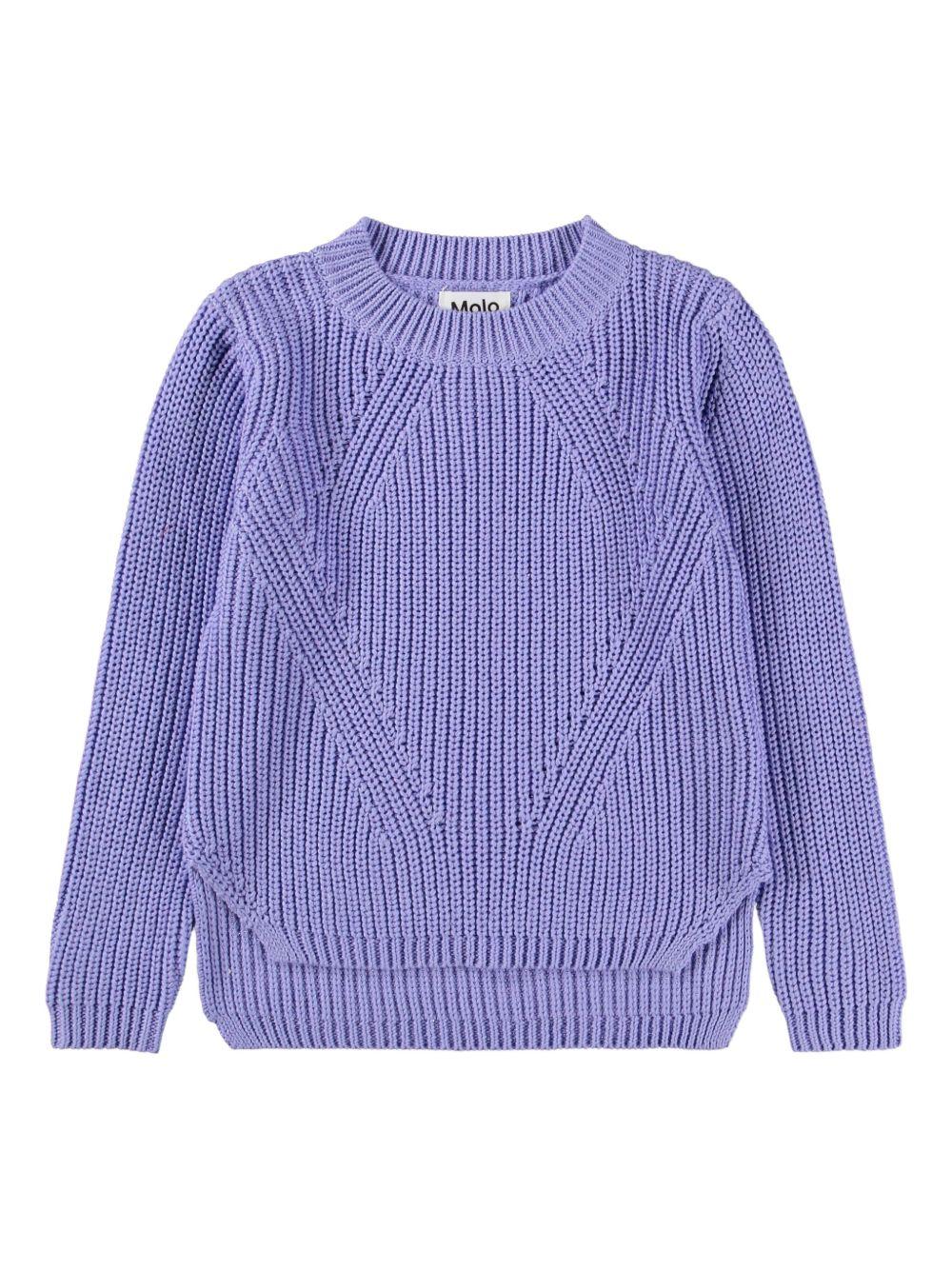 Maglione Gillis per bambina Molo lilla con lavorazione in maglia 2S26K202 5622 MOLO KIDS