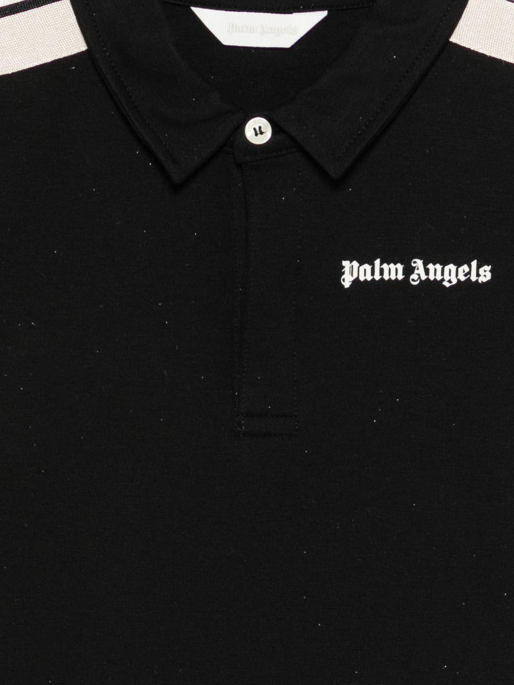 T-shirt per bambino Palm Angels Kids nera con logo sul davanti PBBD013S26FLE001 110 PALM ANGELS KIDS
