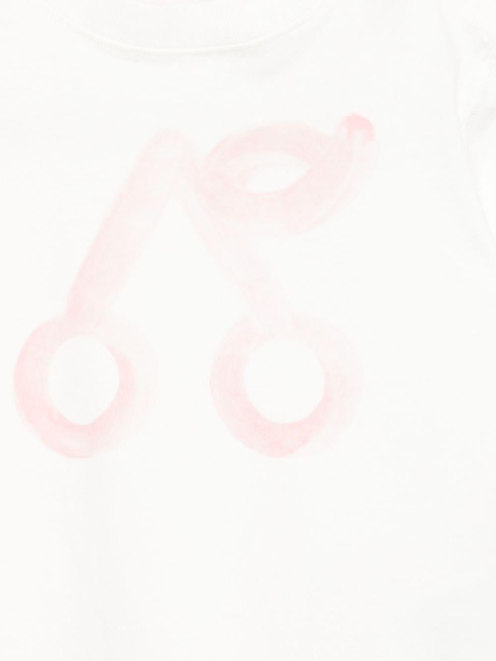 T-shirt per neonata Bonpoint bianca con stampa ciliegie sul davanti S06XTSK00002 102 BONPOINT KIDS