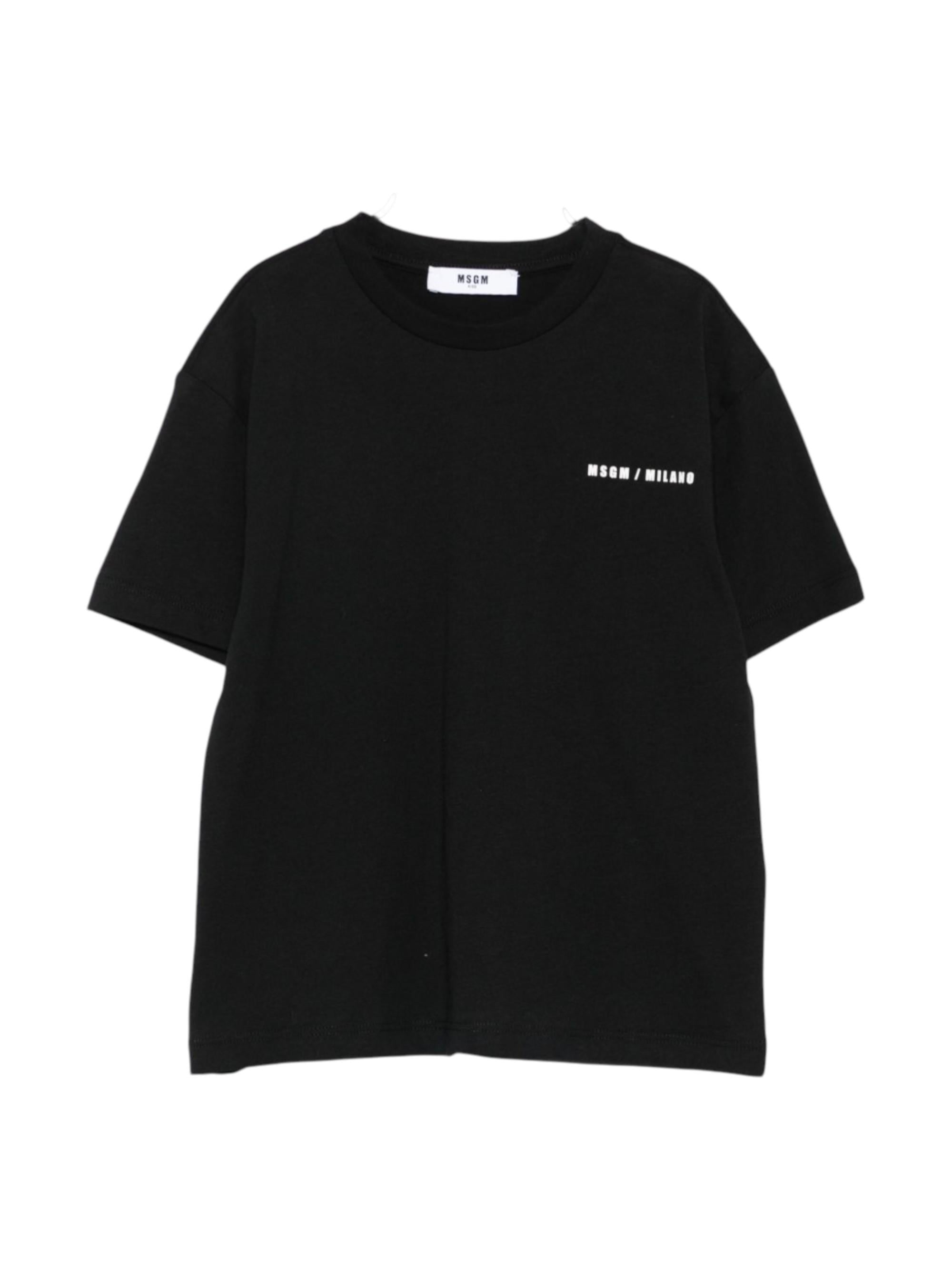 T-shirt per bambino MSGM Kids nera con stampa logo F5MSJBTH224 110 MSGM KIDS