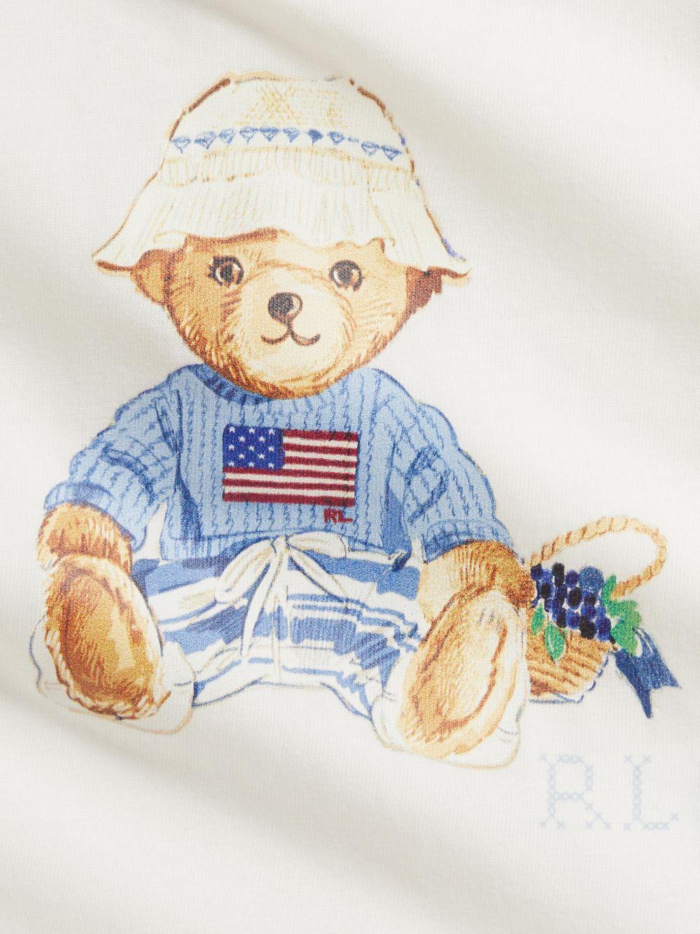 Set t-shirt con shorts per neonata Polo Ralph Lauren Kids bianco Polo Bear a righe 310A12857 001 Ralph Lauren kids