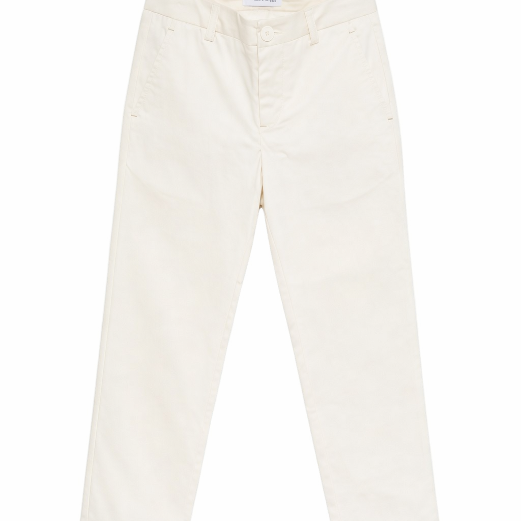 Pantaloni per bambino DONDUP Kids bianco con chiusura a bottone DMPA1800RA029 0000 DONDUP KIDS