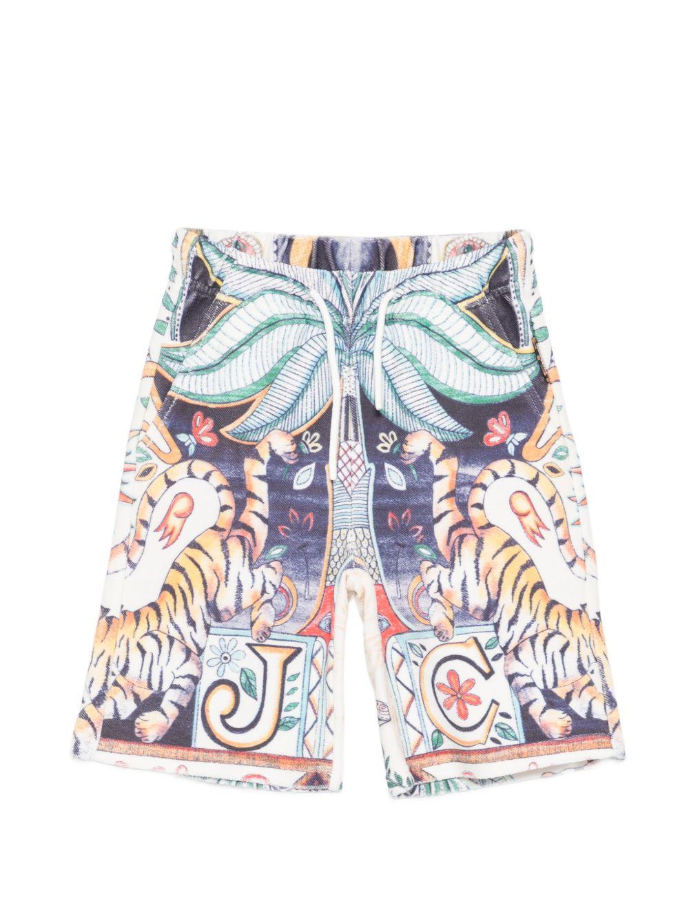 Costume da bagno per bambino Just Cavalli Kids blu e verde con stampa JBP26082BE INDIA DIG. ROBERTO CAVALLI KIDS