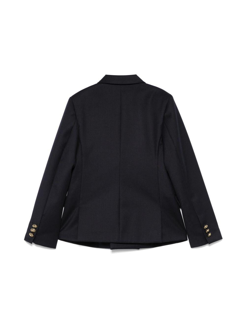 Blazer doppiopetto per bambino Golden Goose Kids blu con polsini con bottini GKP01392P001922 50501 GOLDEN GOOSE KIDS