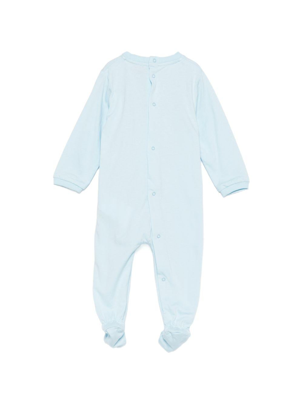 Tutina per neonato Moschino Kids azzurra con motivo Teddy Bear MUT04XLAA10 40304 MOSCHINO KIDS