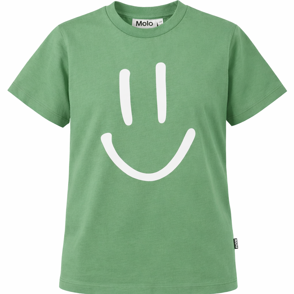 T-shirt Roxo per bambini Molo verde con stampa smile 6S26A201 5628 MOLO KIDS
