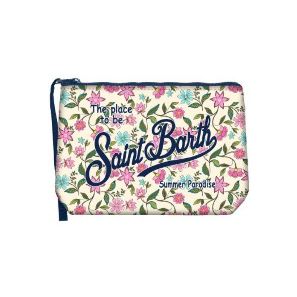 Pochette Aline MC2 Saint Barth beige con stampa floreale all-over ALIN001 03676L MC2 ST. BARTH KIDS