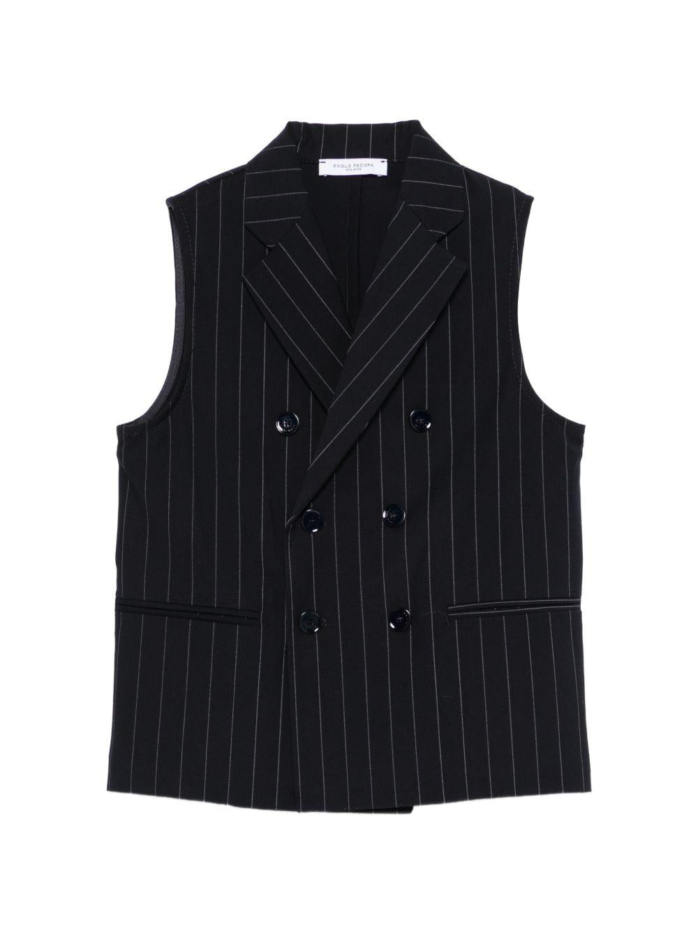 Gilet per bambino Paolo Pecora Kids blu doppiopetto gessato PP4191 BLU PAOLO PECORA KIDS