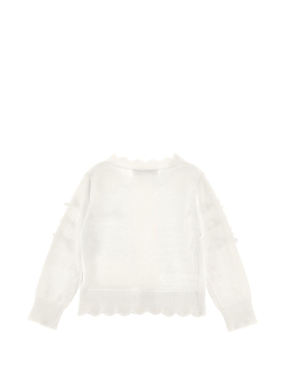 Cardigan per neonata Monnalisa Kids bianco con dettaglio fiocco 37H800 8060 0001 MONNALISA KIDS