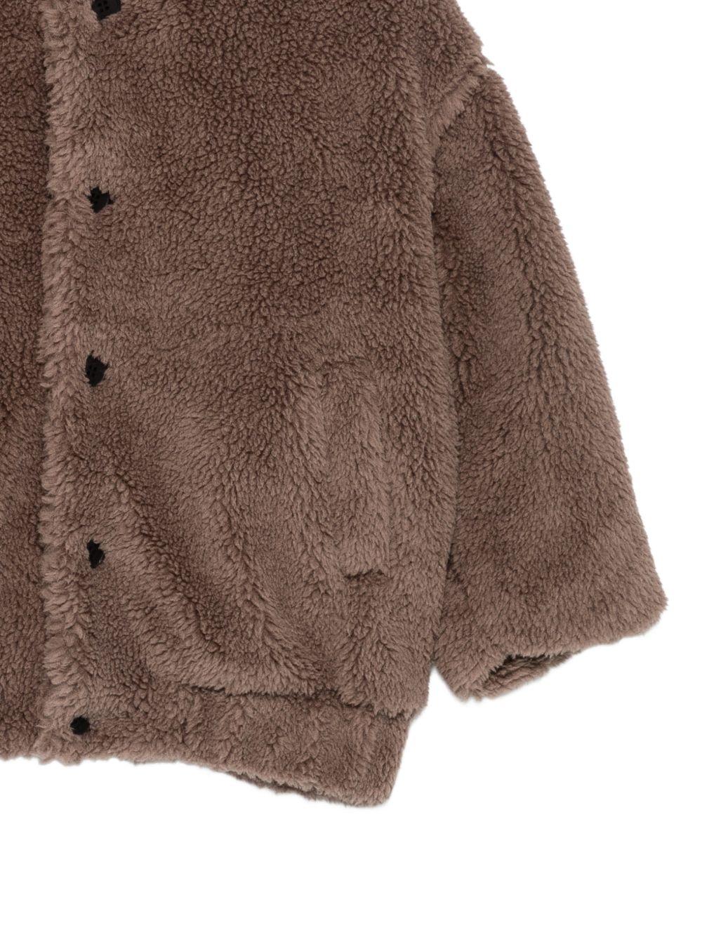 Giubbino per bambina Douuod Kids marrone con texture teddy DZ2P30 Z3949 347 DOUUOD KIDS