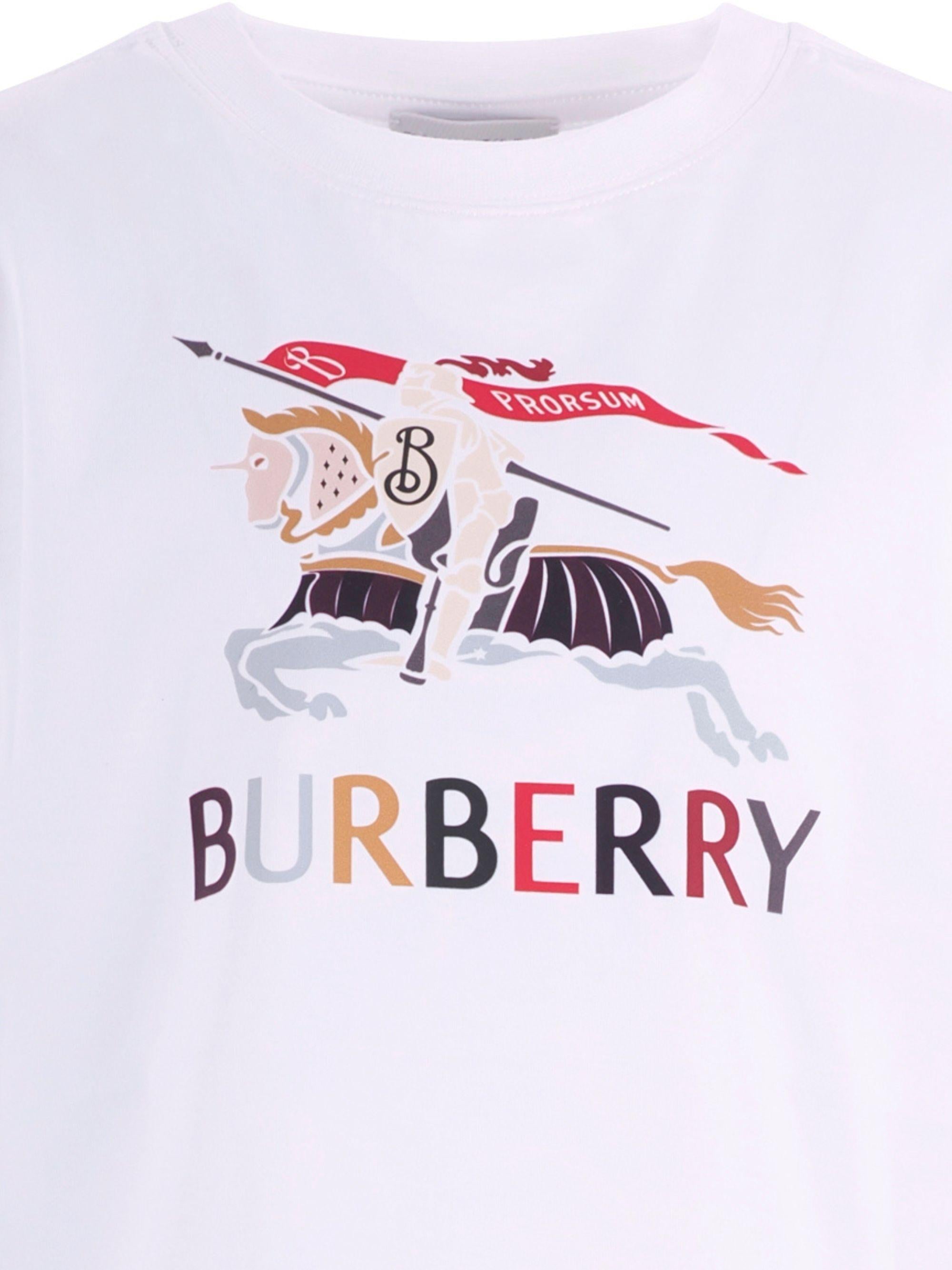 T-shirt per bambino Burberry Kids bianca con stampa grafica sul davanti 8117583 A1464 BURBERRY KIDS