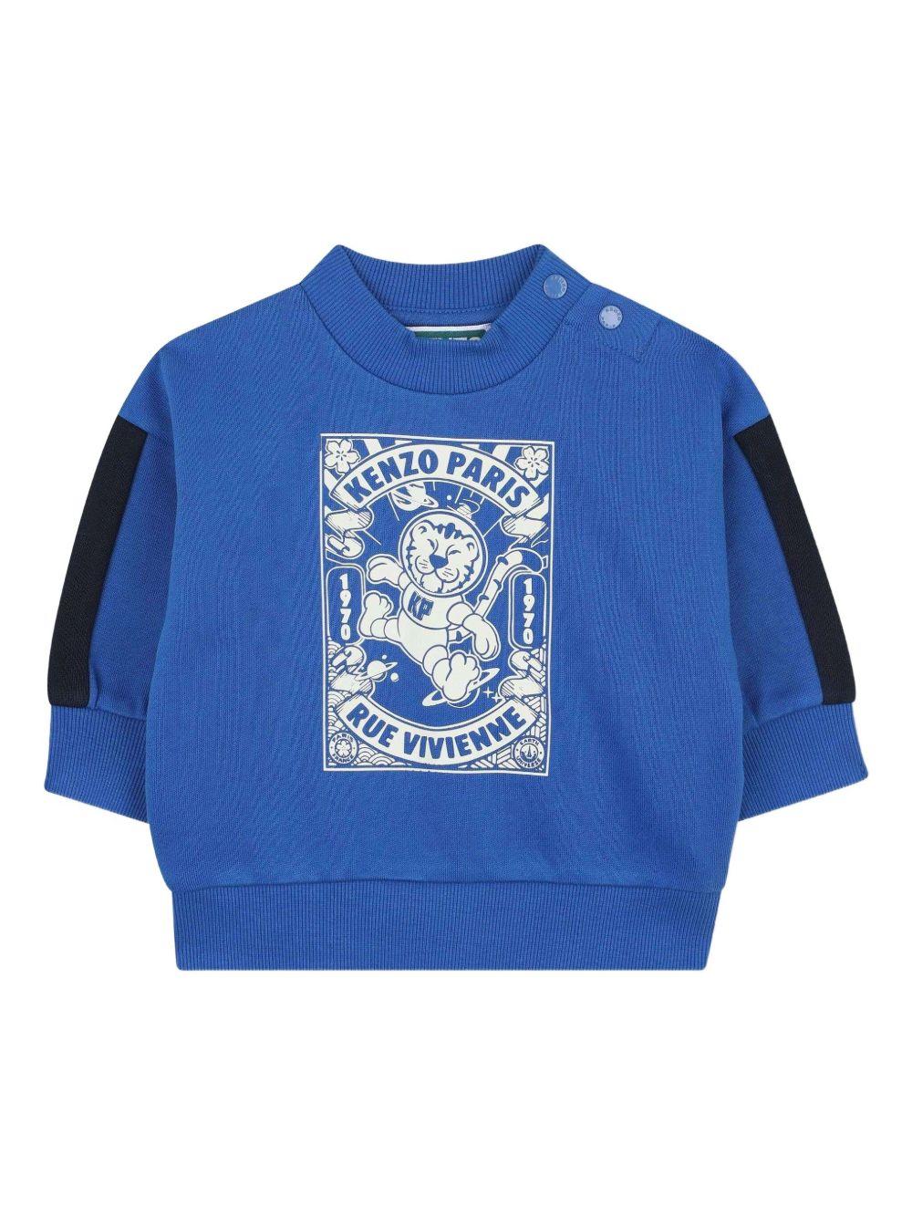 Set tuta sportiva per neonato Kenzo Kids blu con design stampa K61291 871 KENZO KIDS