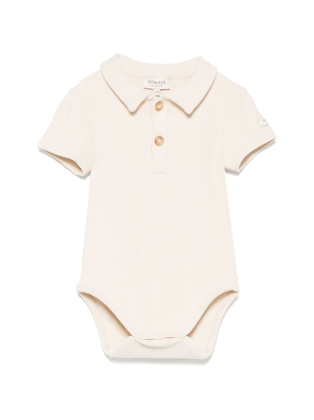 Body per neonata Donsje Moli beige con colletto stile polo 3031500 00004 DONSJE KIDS