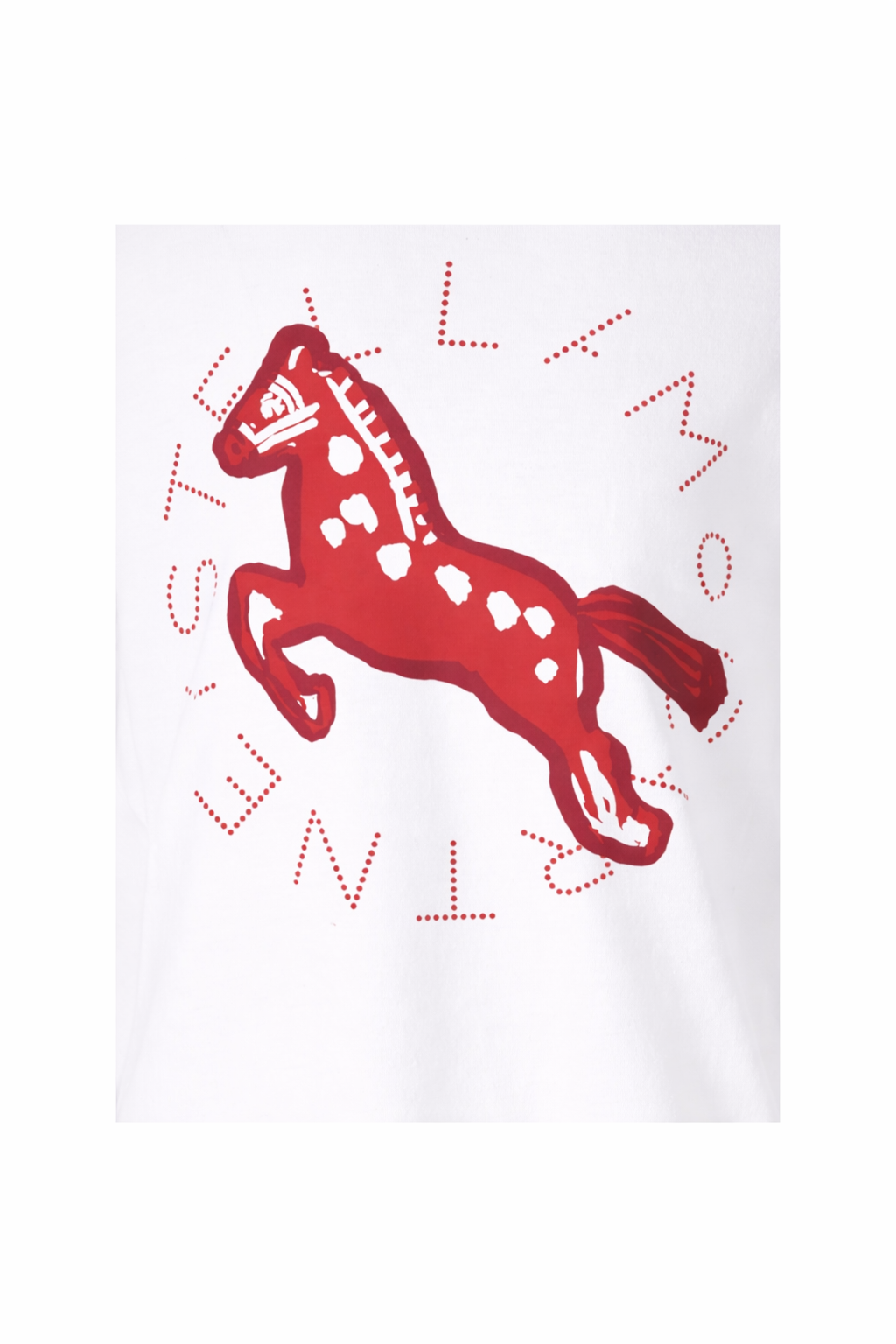 T-shirt per bambino Stella McCartney Kids bianca con stampa cavallo sul davanti TY8S31 Z0434 101 STELLA McCARTNEY KIDS