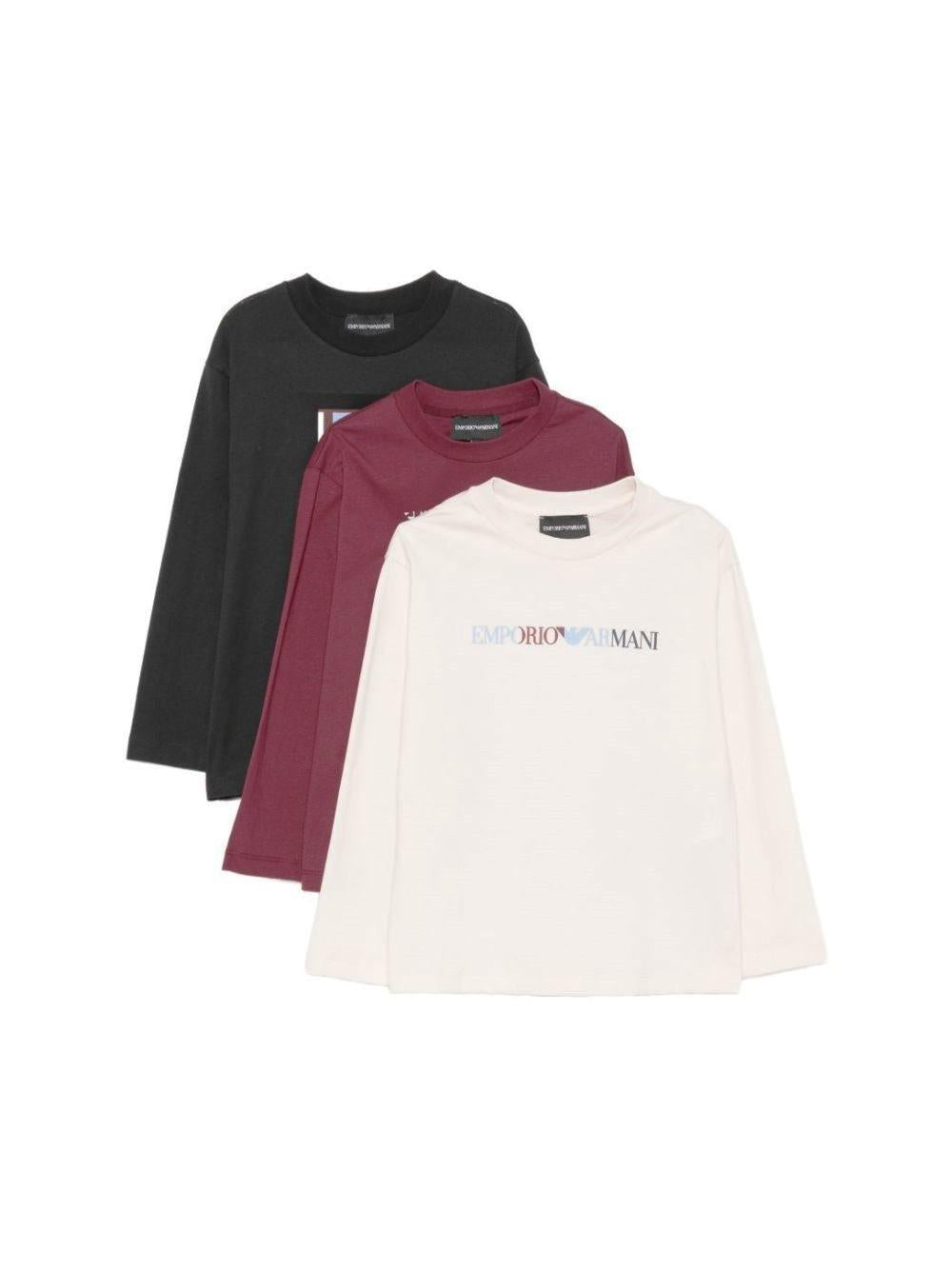 Set di tre t-shirt per bambino Emporio Armani Kids multicolore con logo sul davanti EB001922 AF16162 MZ978 EMPORIO ARMANI KIDS