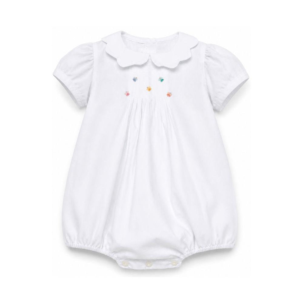 Tutina per neonati Mariella Ferrari bianca con dettagli ricamati PLO13BIS 305 MARIELLA FERRARI KIDS