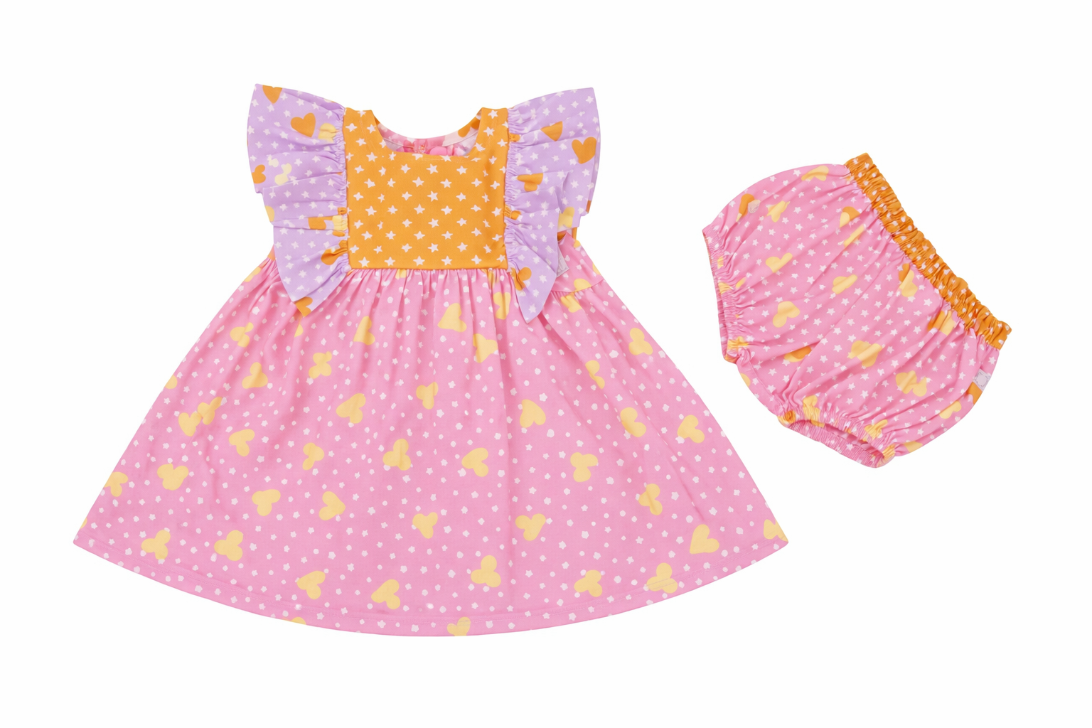 Abito per neonata Stella McCartney Kids multicolore con maniche a ruches TY1161 Z3439 51UMC STELLA McCARTNEY KIDS