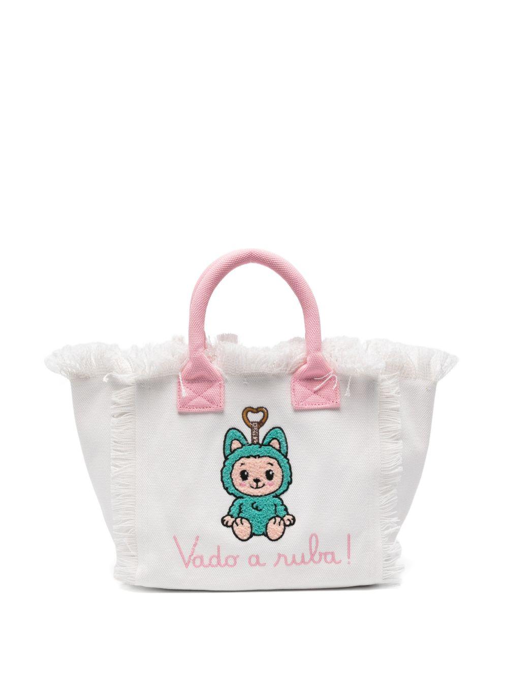 Borsa Colette MC2 Saint Barth bianca con ricamo Labubu COL0001 02634L MC2 ST. BARTH KIDS