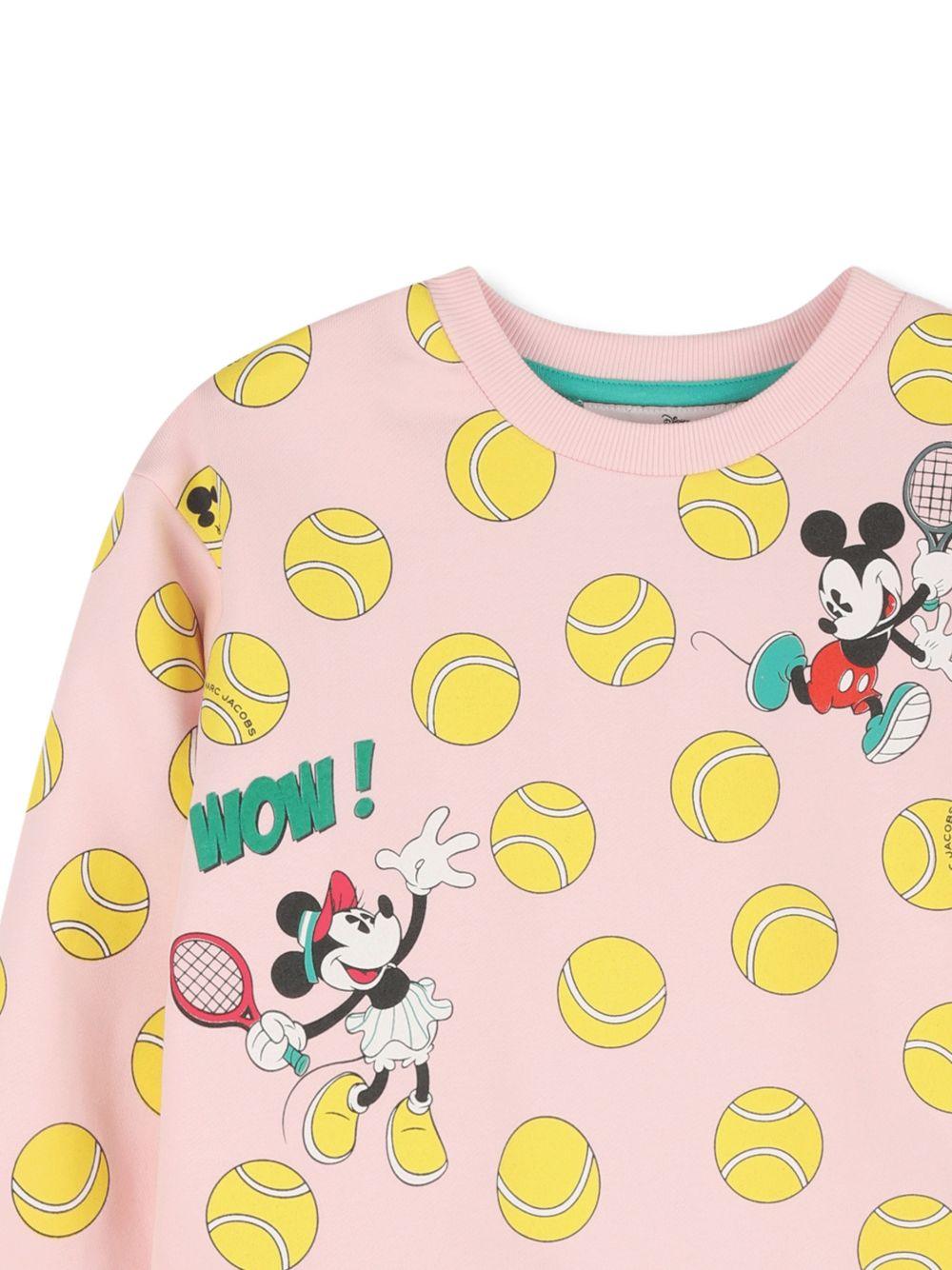 Felpa per bambina The Marc Jacobs Kids x Disney rosa con stampa baseball all-over W60748 475 THE MARC JACOBS KIDS