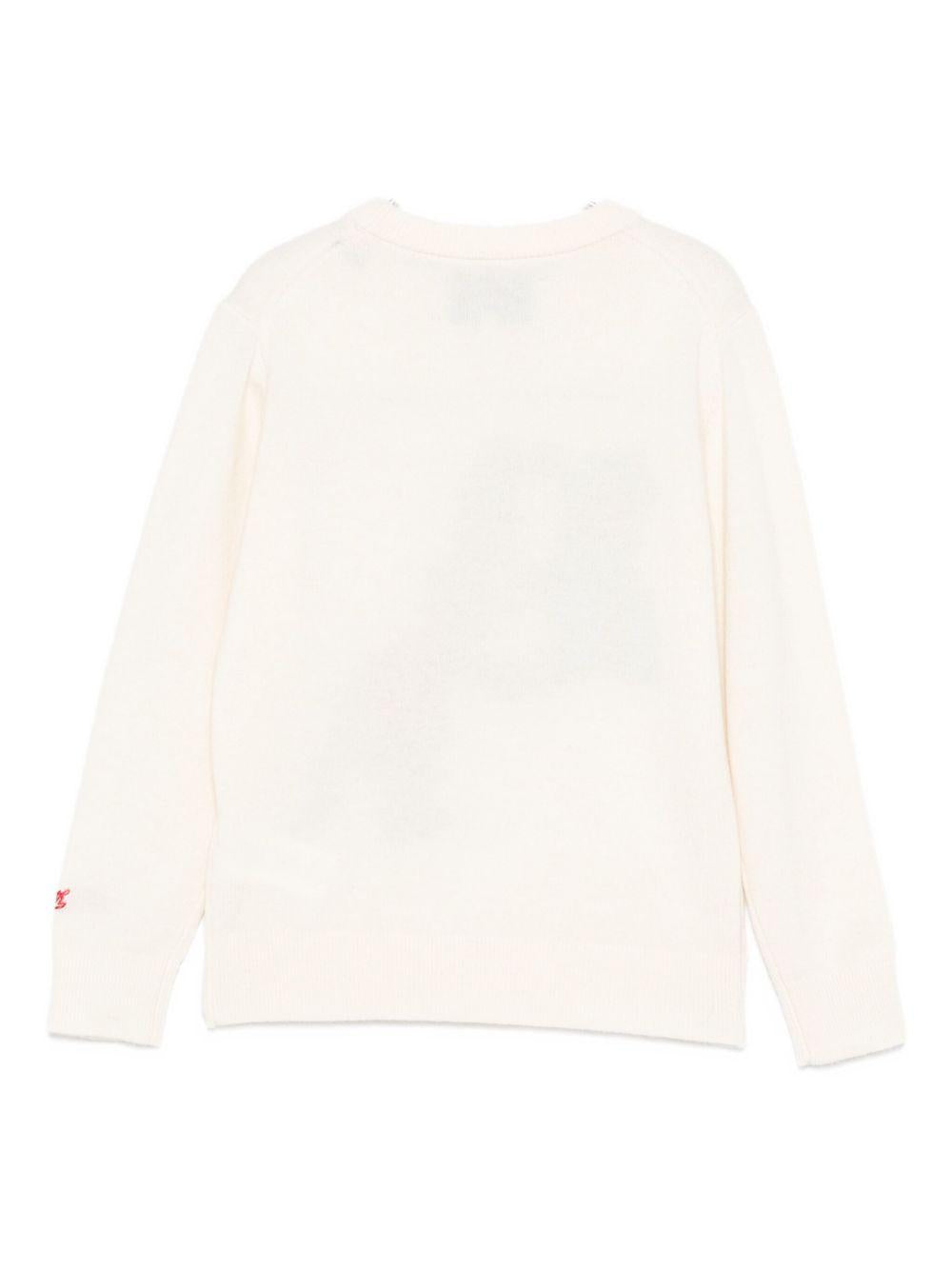 Maglione per bambino MC2 Saint Barth Kids bianco con ricamo Grinch sul davanti DOU0001 02510I MC2 ST. BARTH KIDS