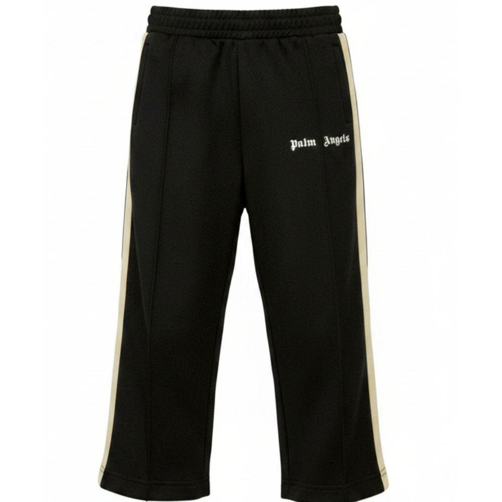 Pantaloni per bambino Palm Angels Kids nero con bande laterali PBCJ002S26FAB001 110 PALM ANGELS KIDS