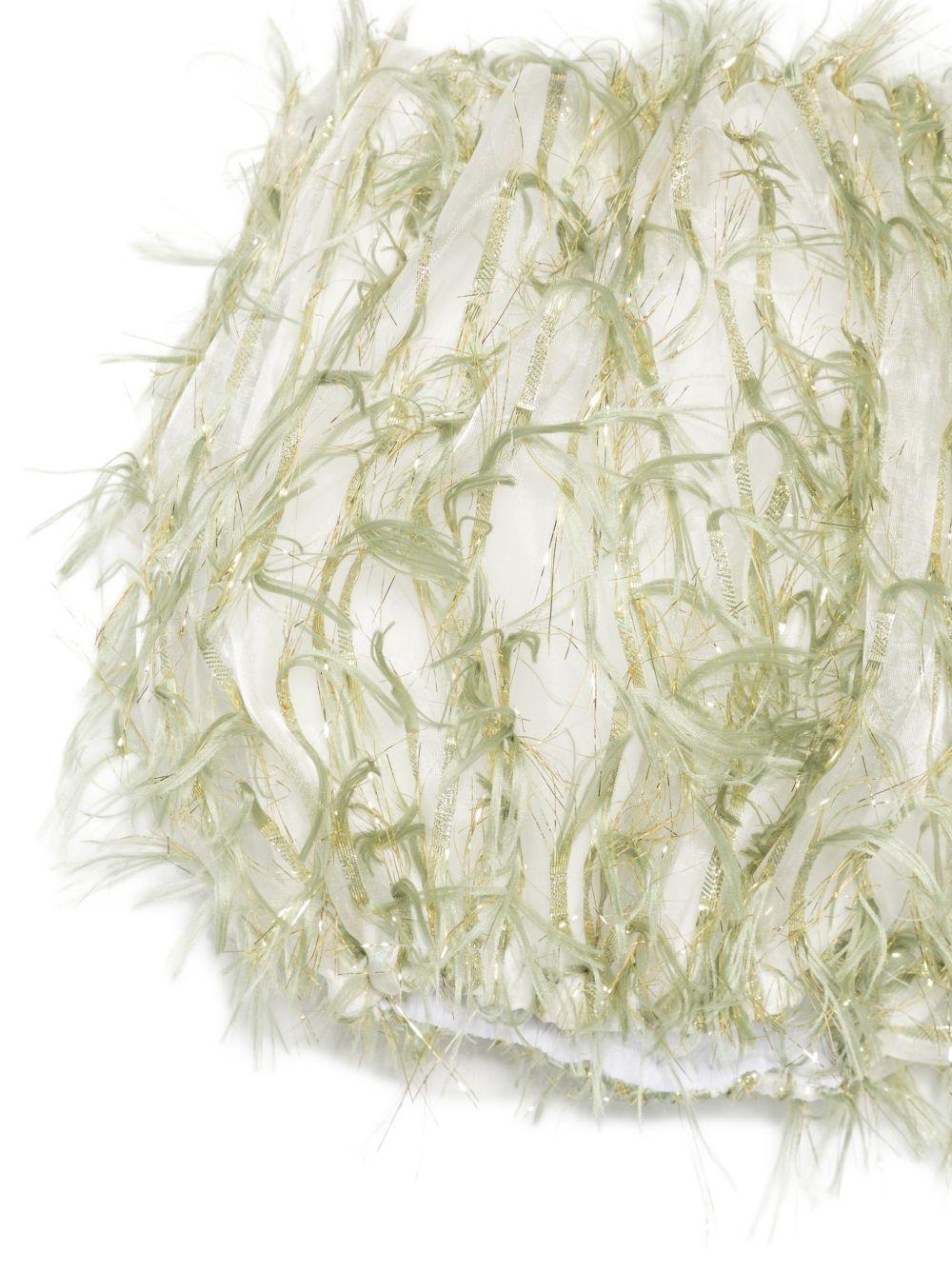 Shorts per bambina A'lapage verde con dettaglio frange 26SAGSHO00005E OLIVA A'LAPAGE