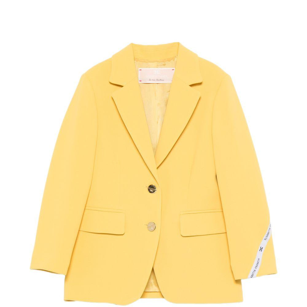 Blazer per bambina Elisabetta Franchi La Mia Bambina giallo con dettaglio logo EFGC0740GA022 2100 ElISABETTA FRANCHI KIDS