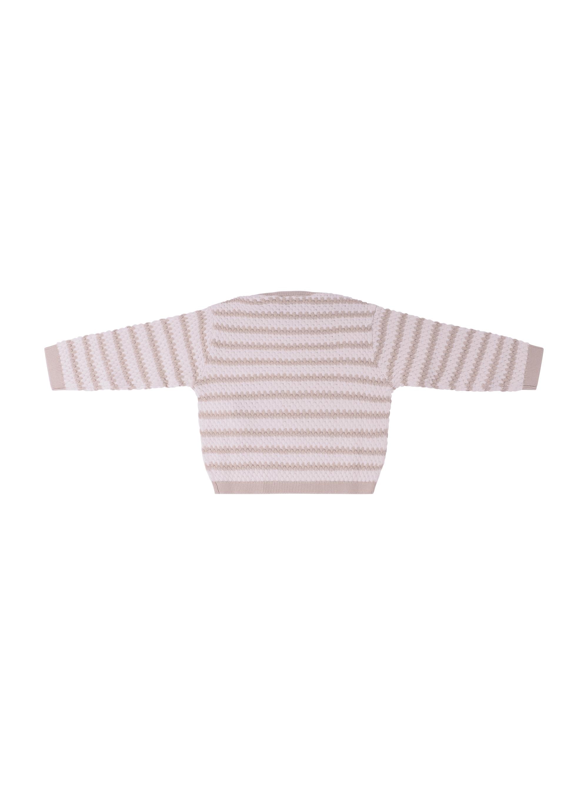Maglione per neonato Emporio Armani Kids beige con motivo a righe EB001232 AF23409 M1013 EMPORIO ARMANI KIDS