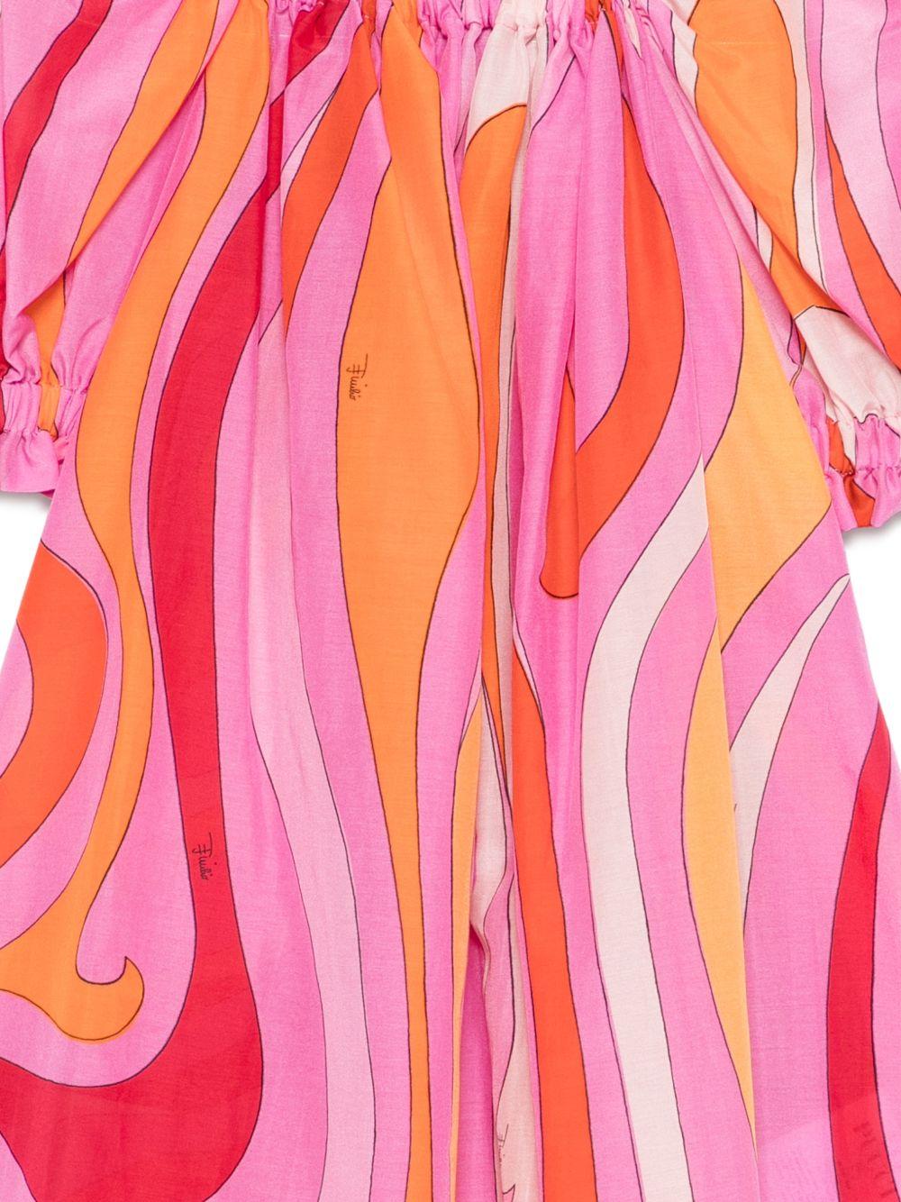 Abito per bambina Emilio Pucci Junior multicolore con stampa astratta PY1C01 M0077 515AR EMILIO PUCCI KIDS