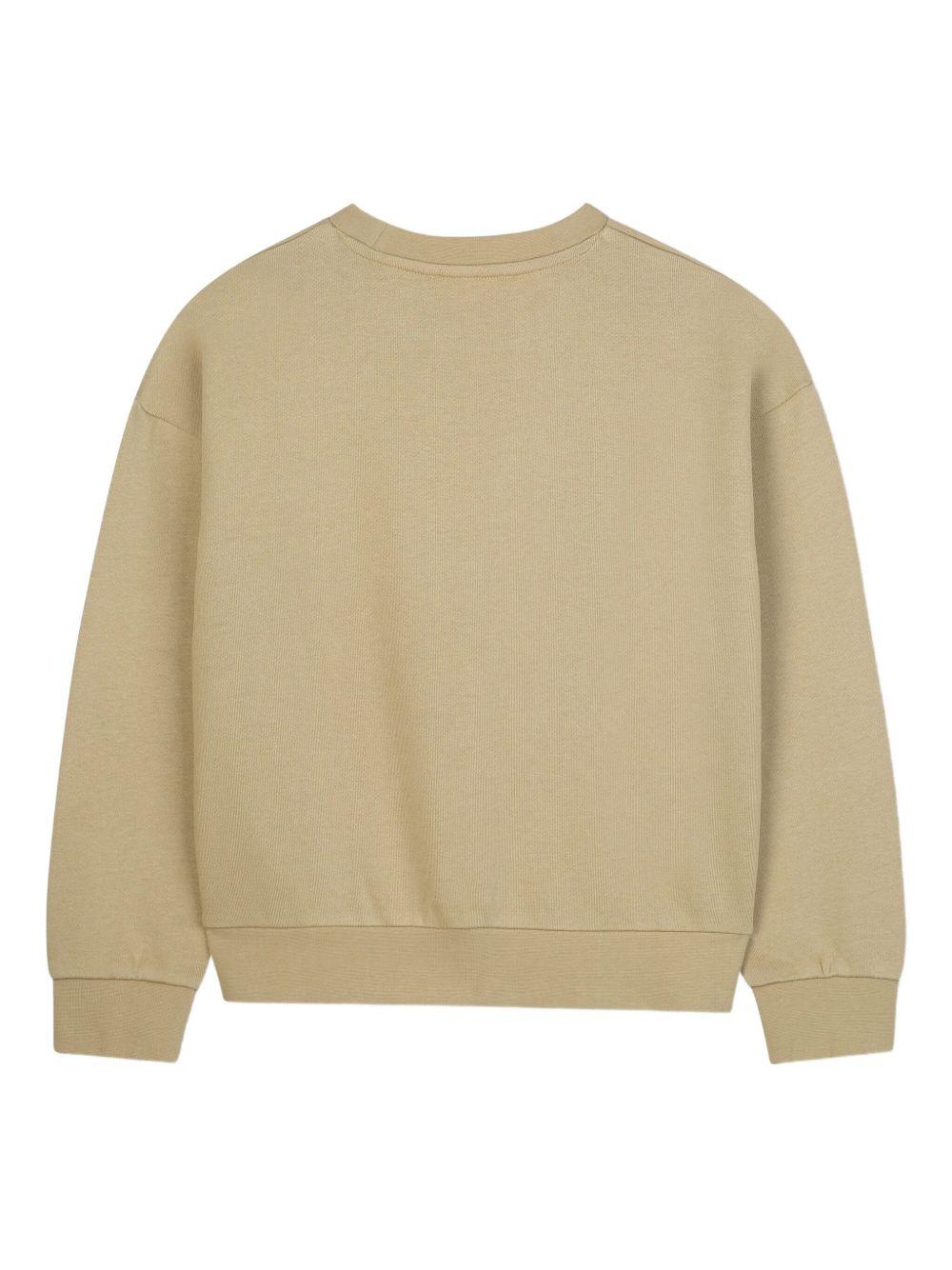 Felpa per bambina Michael Kors Kids beige con stampa logo R30469 23B MICHAEL KORS KIDS