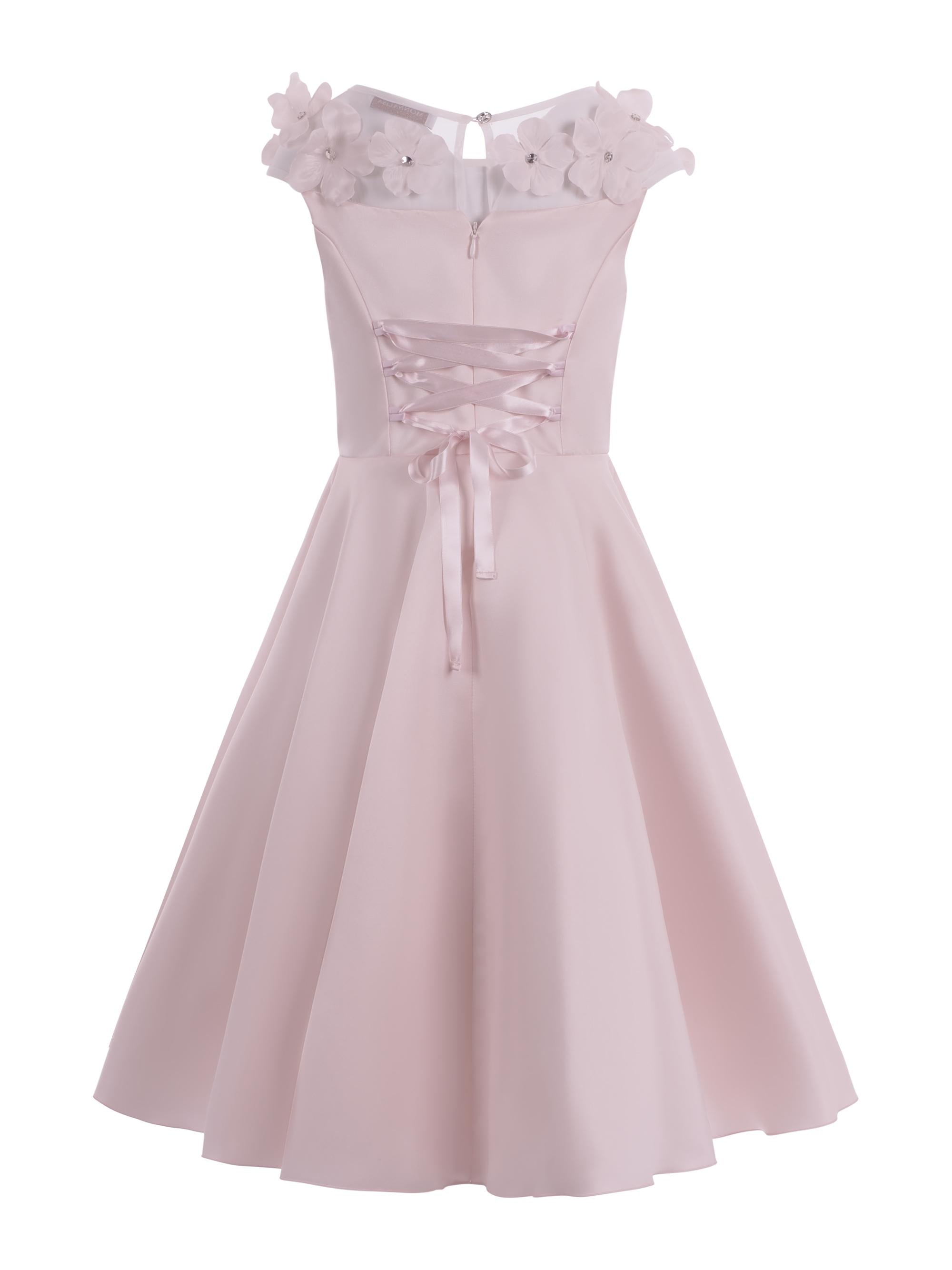 Abito per bambina Monnalisa rosa con applicazione a fiori 77G900 7121 0092 MONNALISA KIDS
