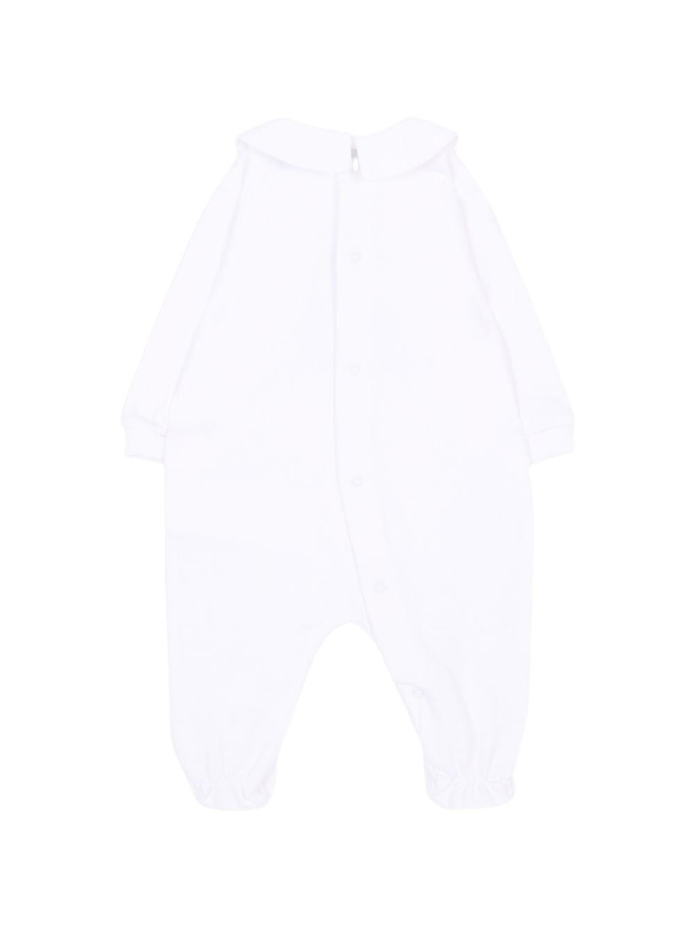 Tutina per neonati Moschino Kids bianca con dettaglio Teddy Bear M5Y037LCA40 10101 MOSCHINO KIDS