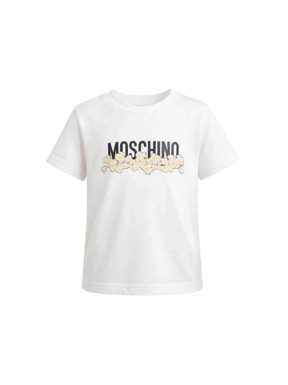 T-shirt per bambini Moschino Kids bianca con stampa grafica con logo H6M058LAA20 10063 MOSCHINO KIDS