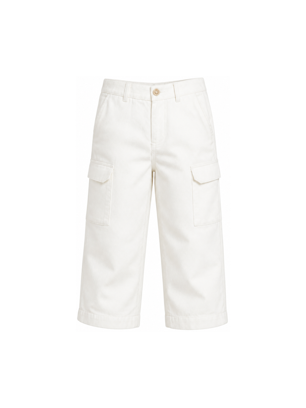Pantaloni per bambino Eleventy Kids bianchi con patch con logo sul retro EZ6H90 I0233 101 ELEVENTY KIDS