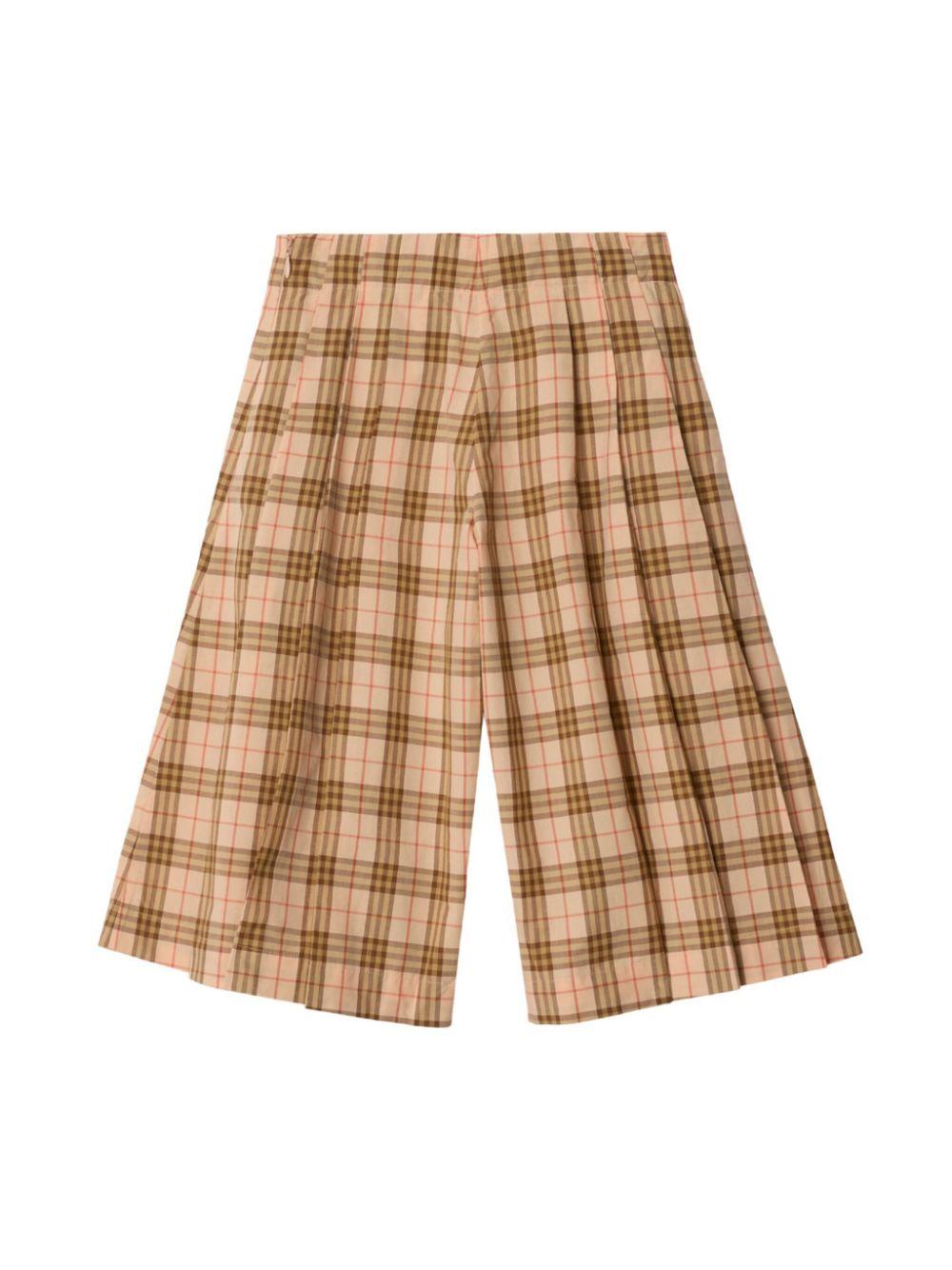 Culottes per bambina Burberry Kids beige con motivo a quadri 8100068 C1734 BURBERRY KIDS