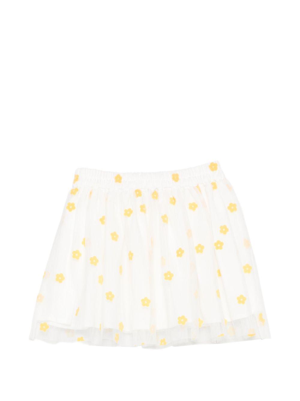 Gonna per bambina Stella McCartney Kids bianca con stampa fiori all-over TY7A81 Z3558 101GL STELLA McCARTNEY KIDS