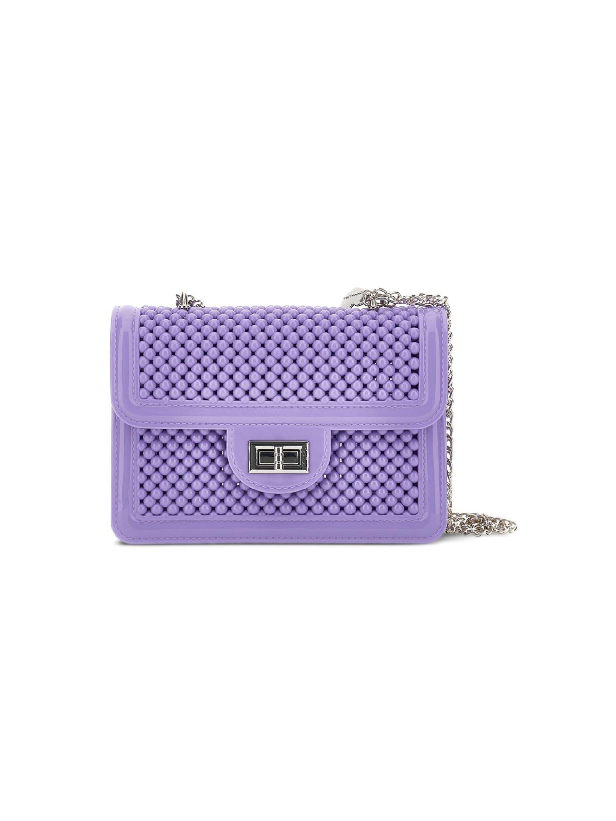 Borsa per bambina Monnalisa viola con design con perline 17G000 7061 0065 MONNALISA