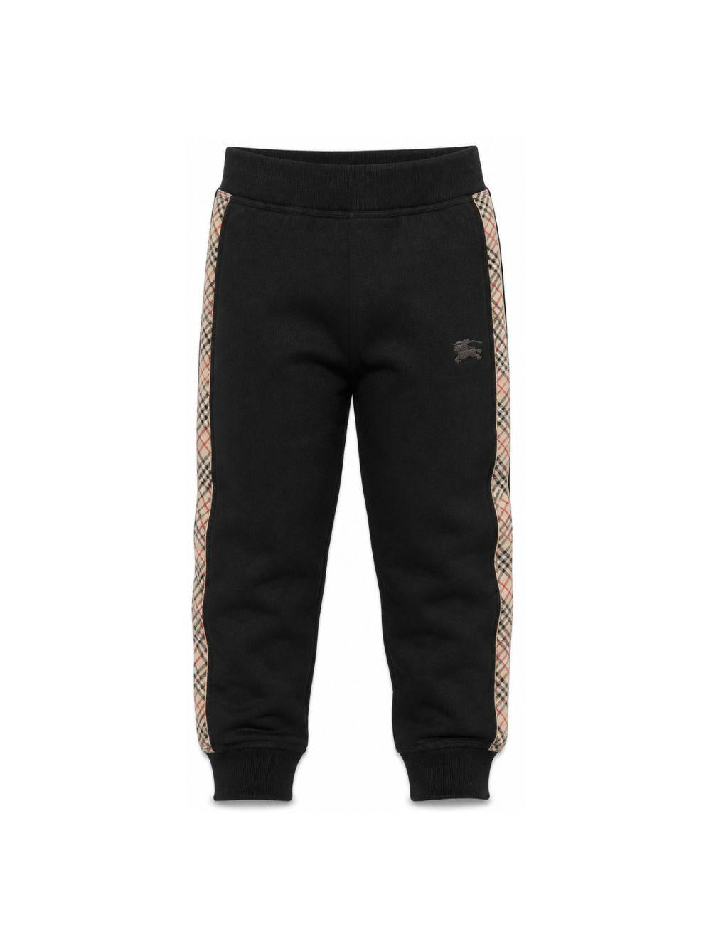 Pantaloni sportivi per bambino Burberry Kids nero in cotone 8108051 A1189 BURBERRY KIDS