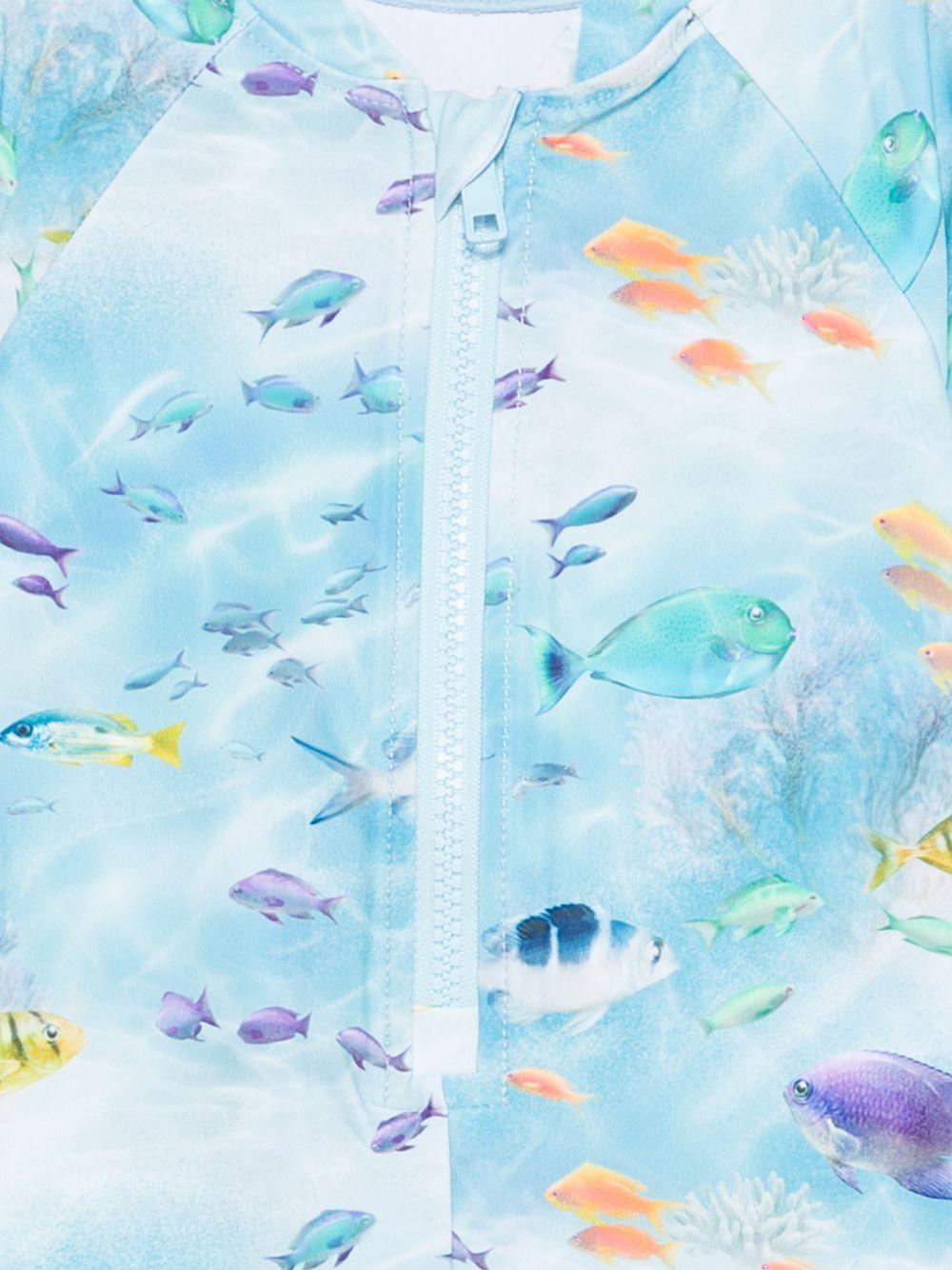 Costume intero Neka per neonato Molo azzurro con stamp a pesci 8S26P526 9533 MOLO