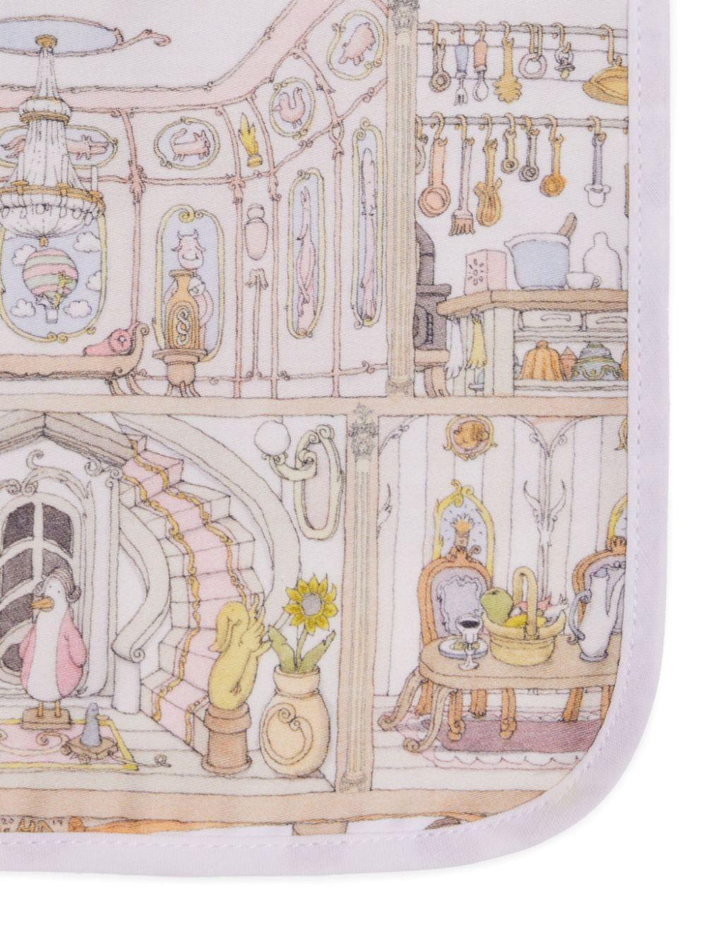 Bavaglino per neonati Atelier Choux Dollhouse bianco con stampa grafica BI-CS-DOH O-U ATELIER CHOUX PARIS KIDS
