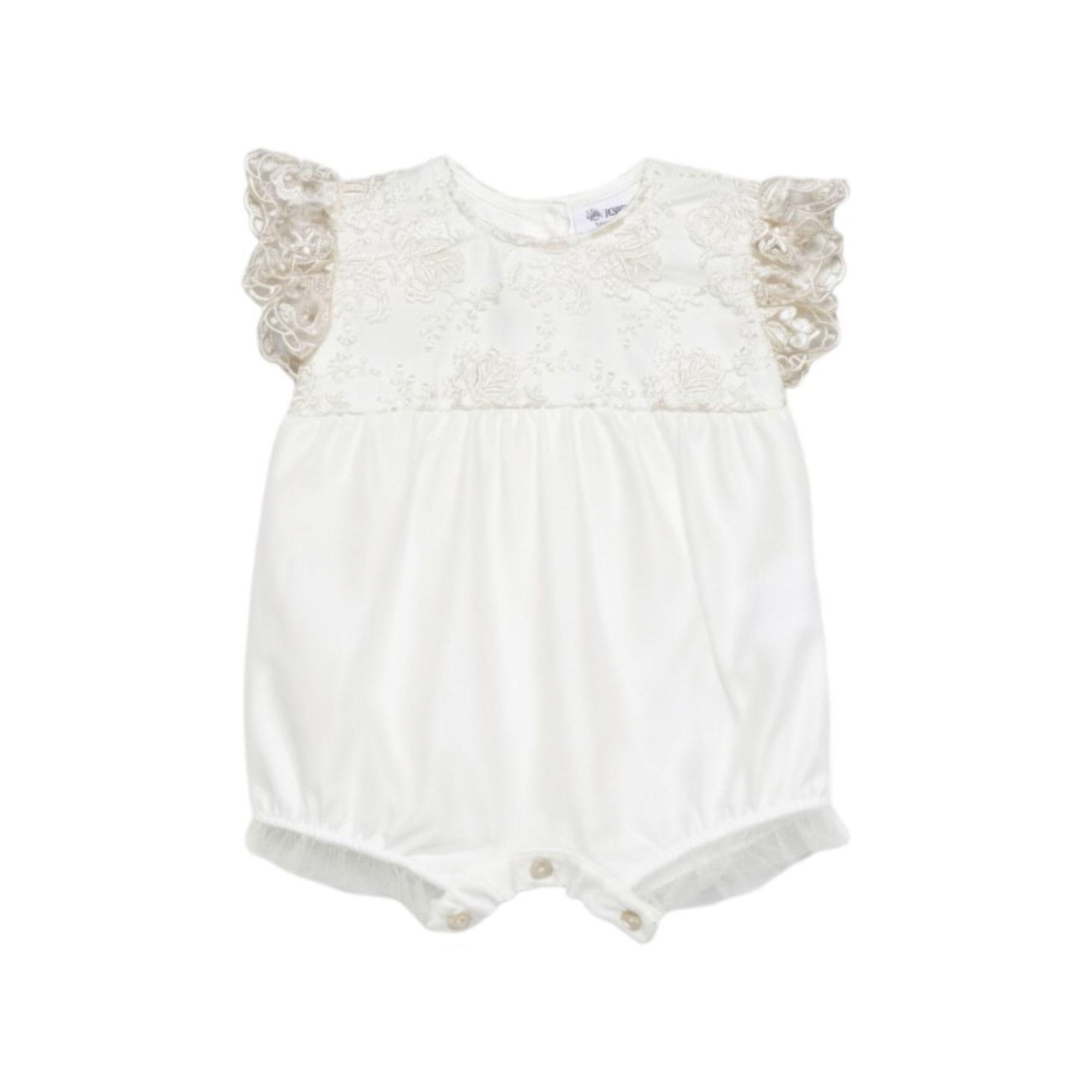 Tutina per neonata Jesurum Baby bianco con dettagli in pizzo AMARILLO VAR.49 JESURUM